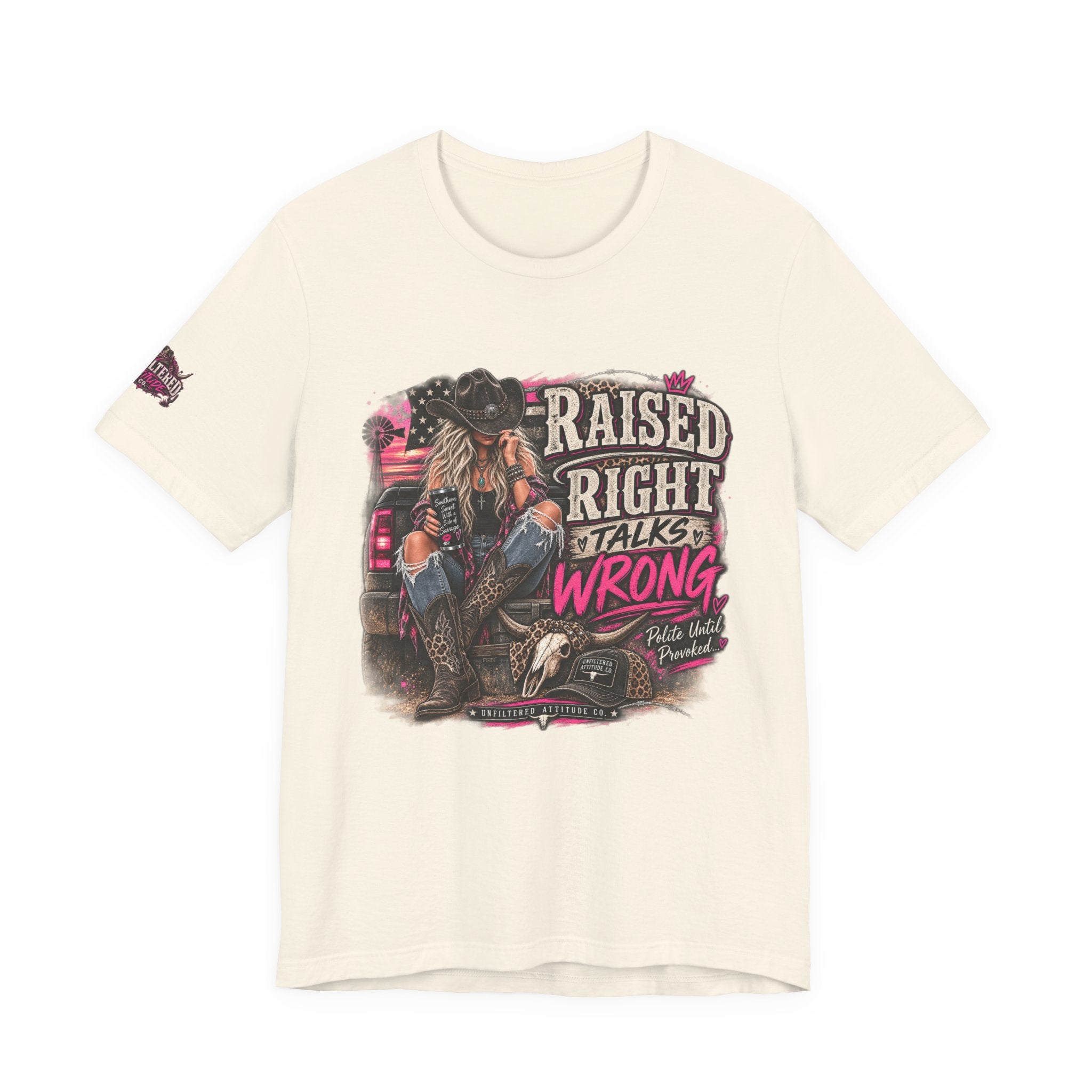 Raised Right Talks Wrong Graphic Tee — Country Cowgirl Western Shirt