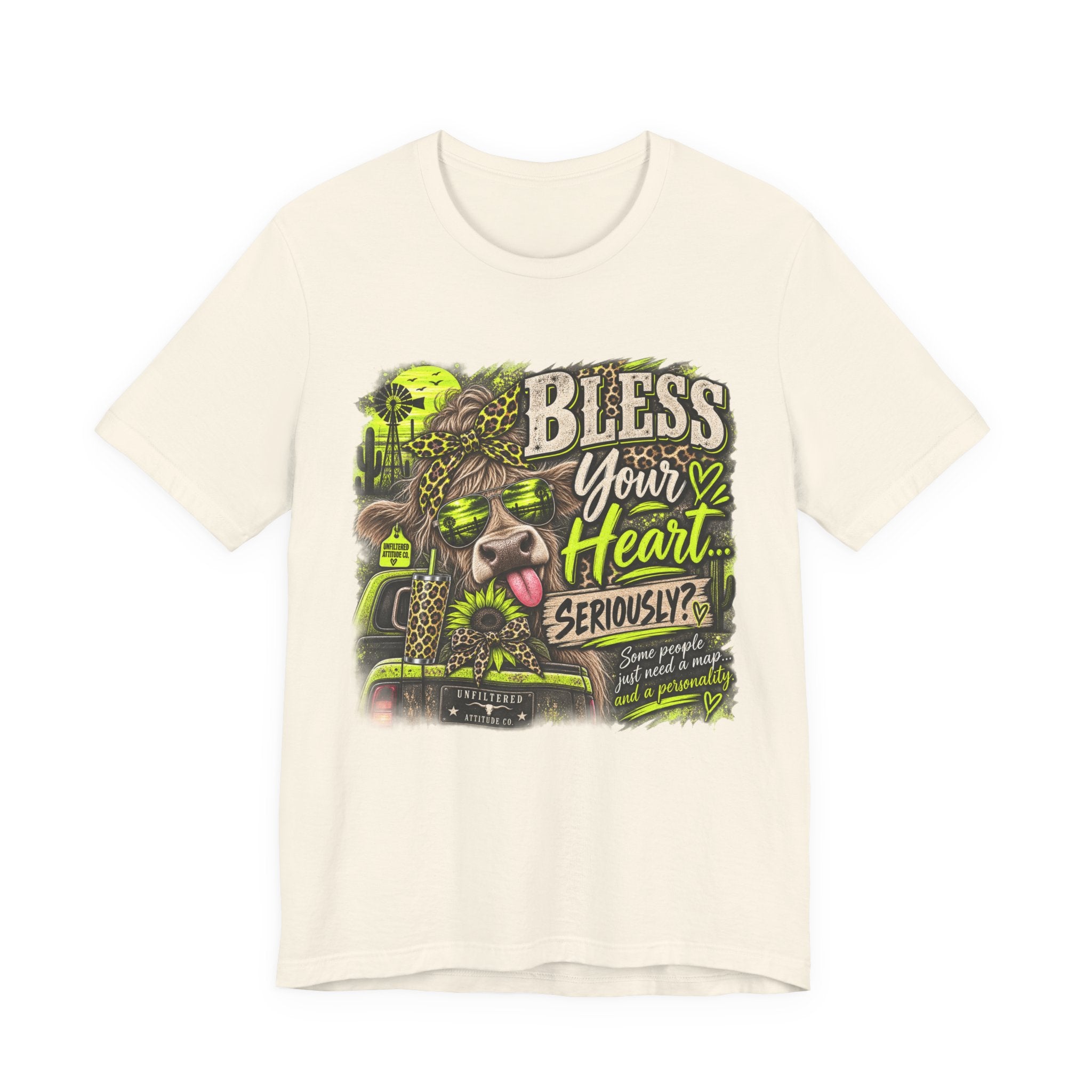 T‑Shirt — "Bless Your Heart... Seriously?" Cow Graphic Tee