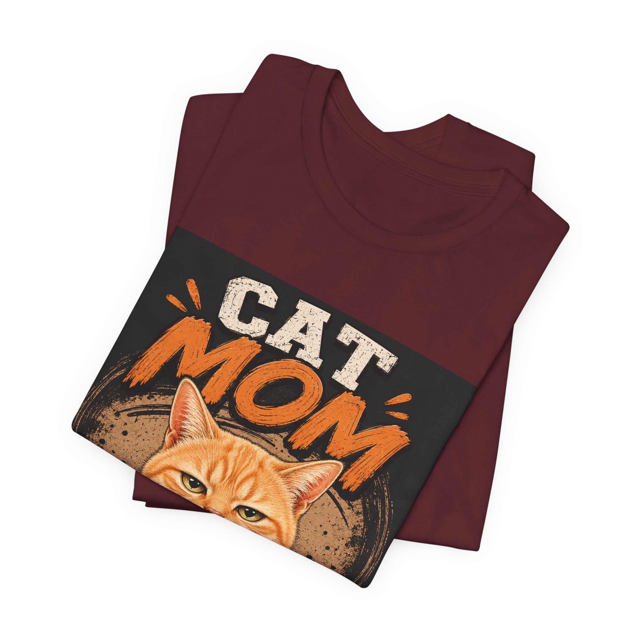 Cat Mom T-Shirt — Cute Orange Cat Graphic Tee for Cat Lovers