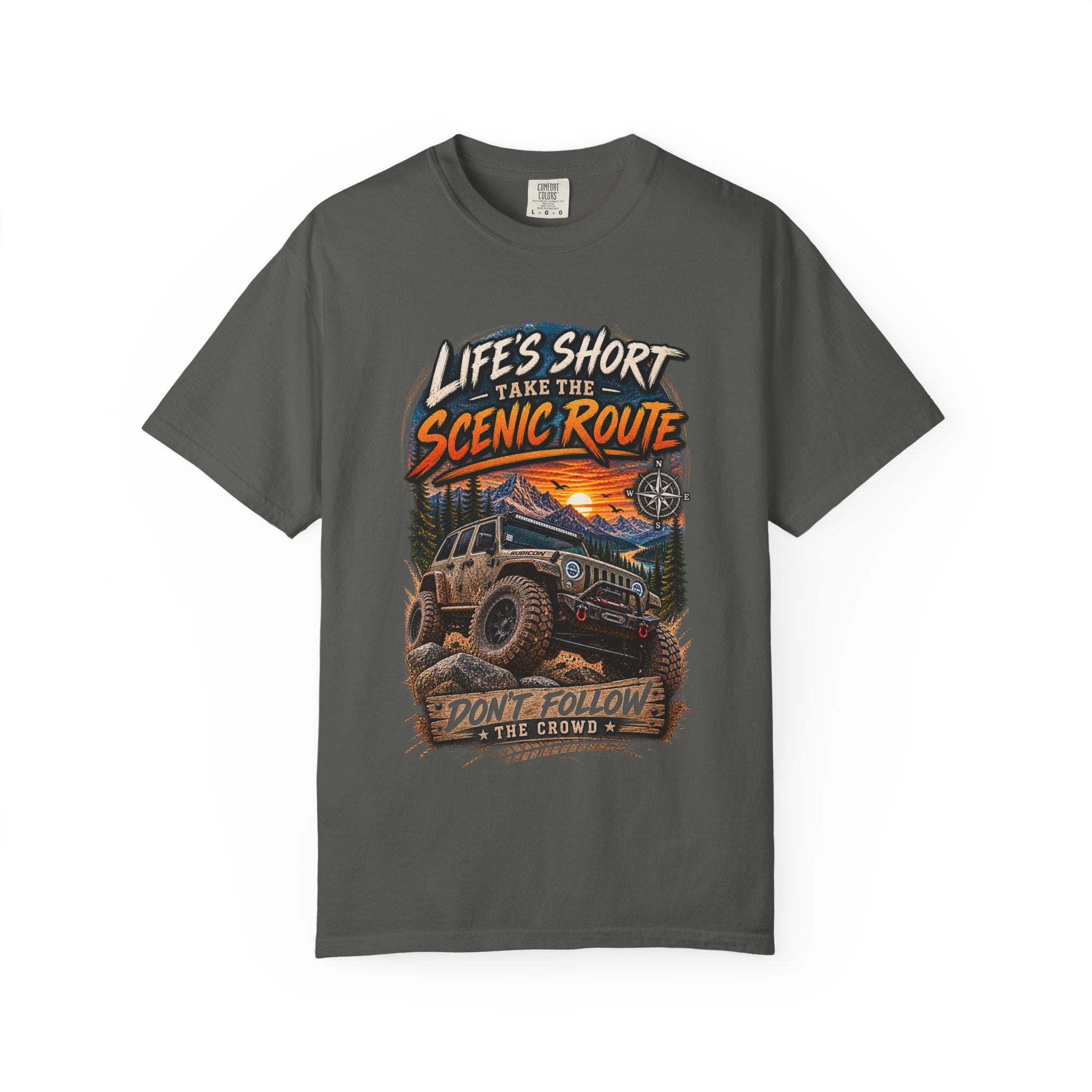 Scenic Route Off-Road T-Shirt — "Life's Short, Take the Scenic Route" Jeep Adventure Tee