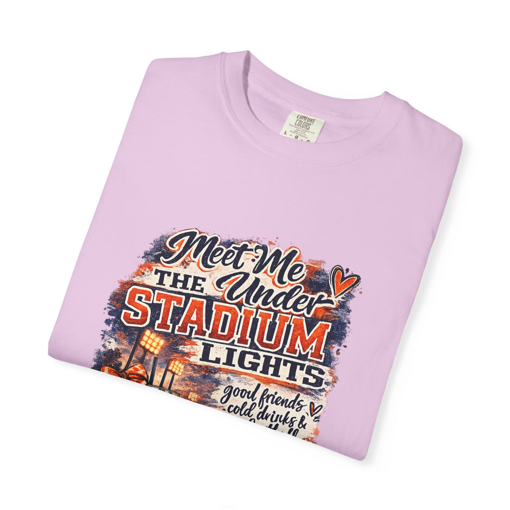 Stadium Lights Football Graphic T-Shirt — "Meet Me Under the Stadium Lights"