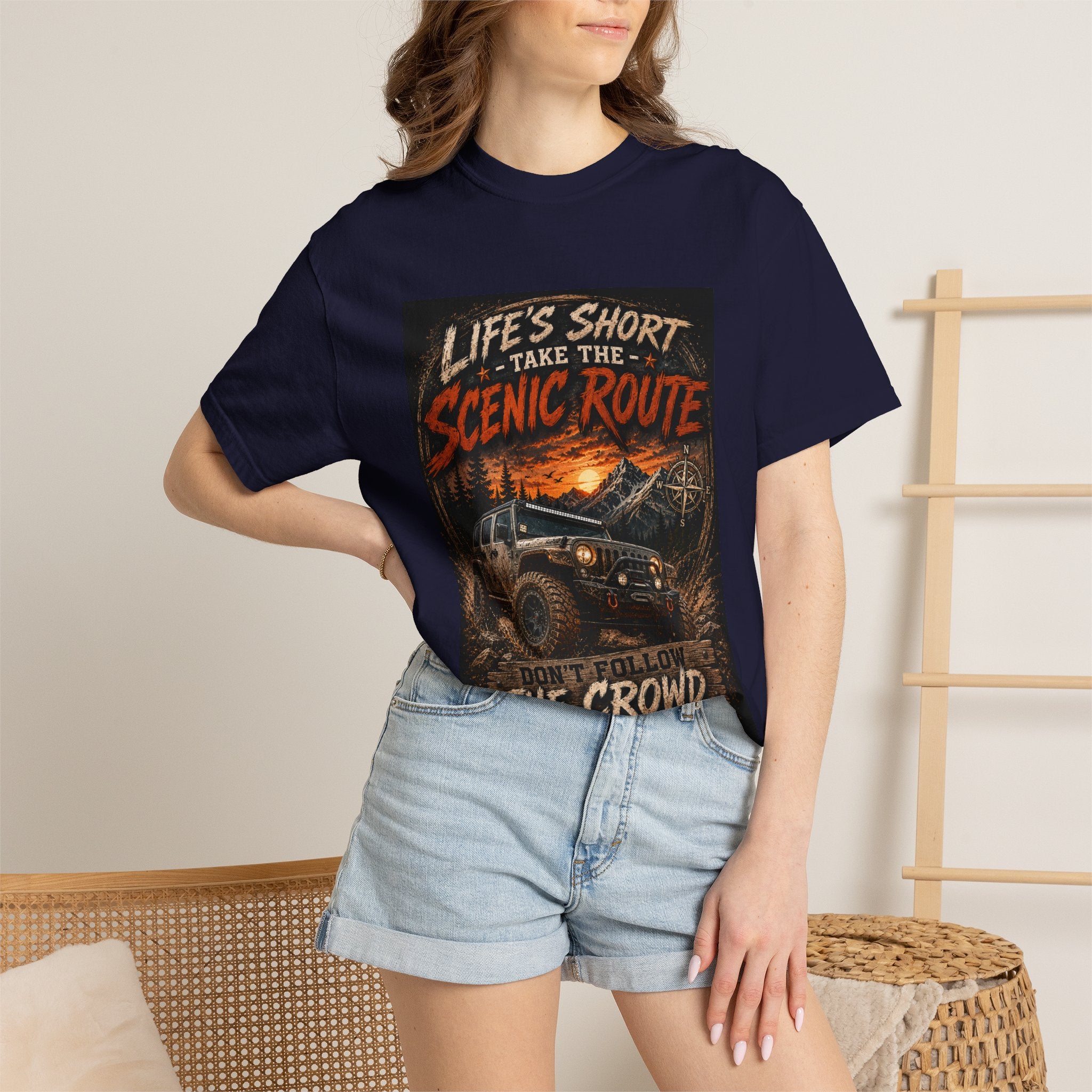 Off-Road Scenic Route T-Shirt — "Life’s Short, Take the Scenic Route" Adventure Tee