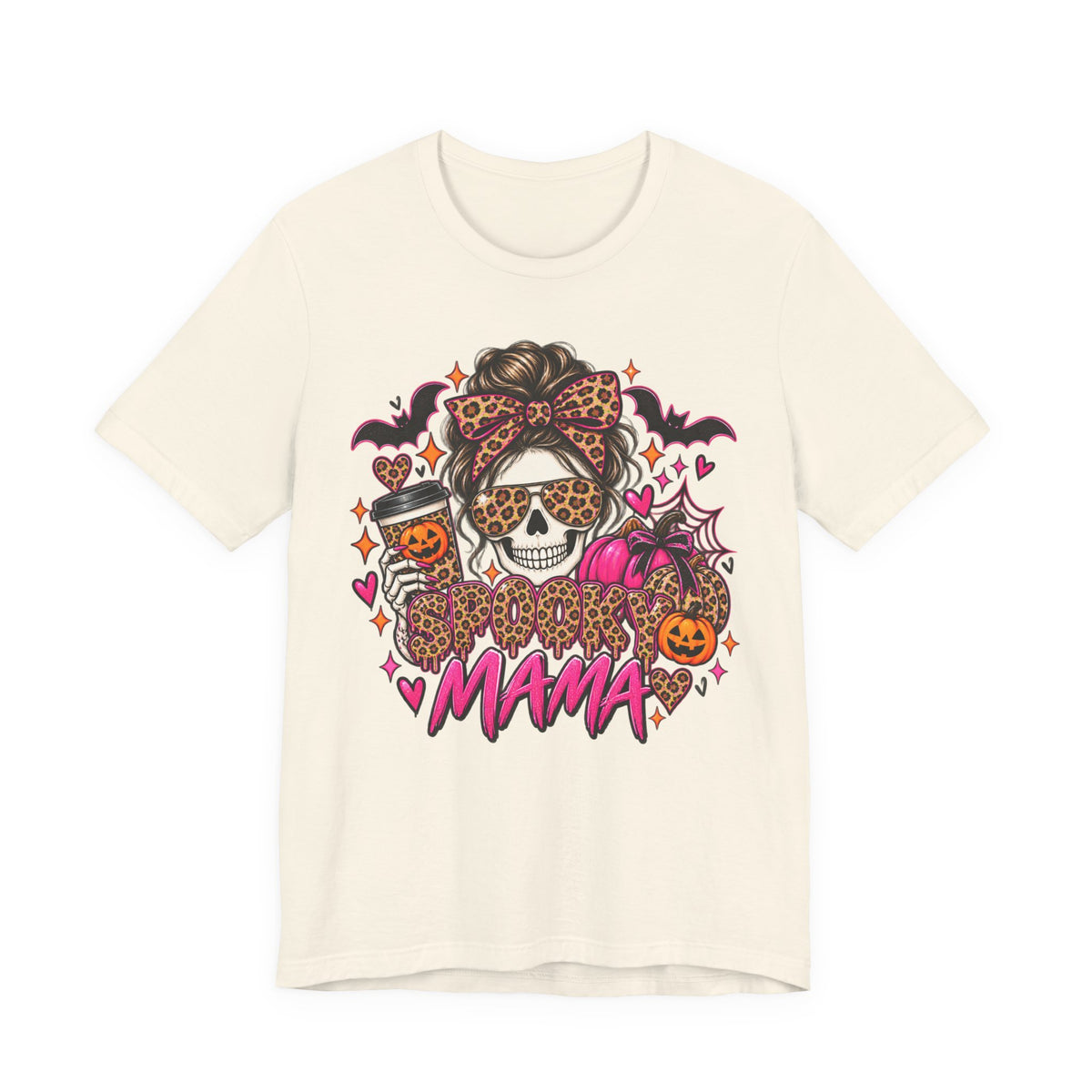 Spooky Mama – Leopard Print Halloween Graphic Tee