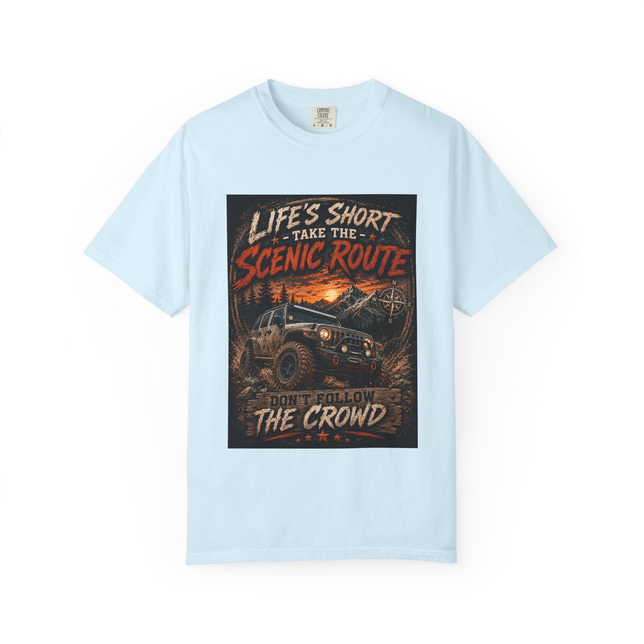 Off-Road Scenic Route T-Shirt — "Life’s Short, Take the Scenic Route" Adventure Tee