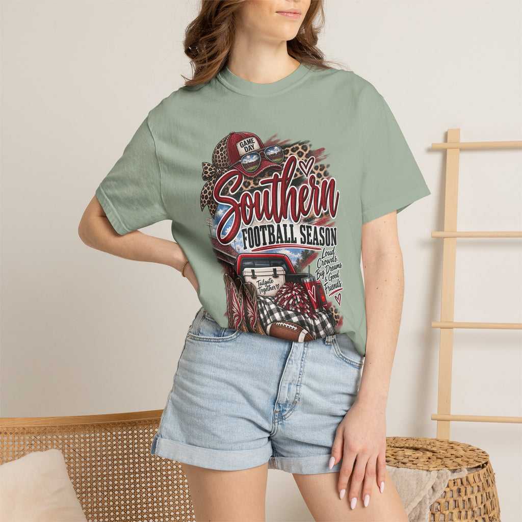 Southern Football Season T-Shirt — Vintage Truck, Cowboy Boots & Helmet Tailgate Tee