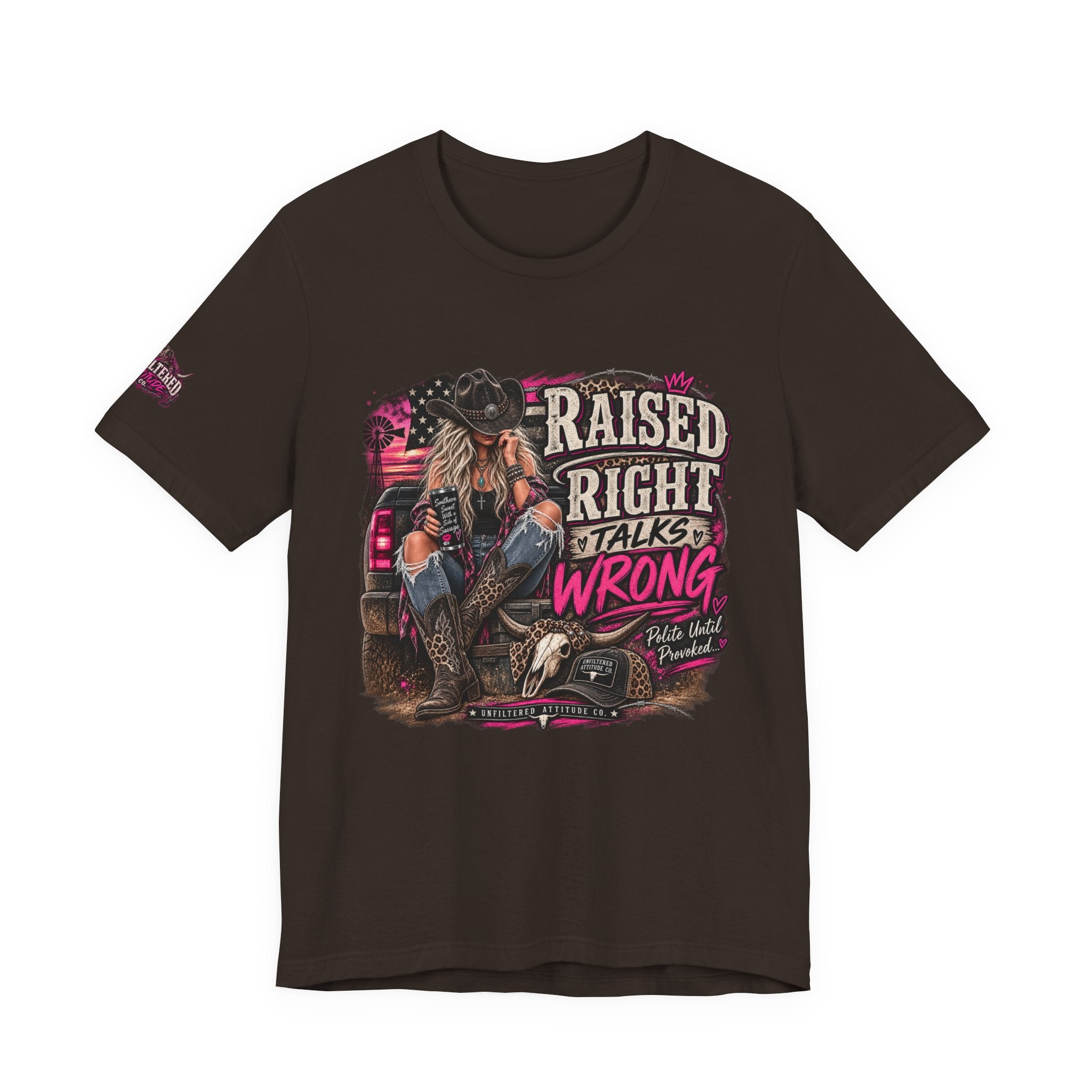 Raised Right Talks Wrong Graphic Tee — Country Cowgirl Western Shirt