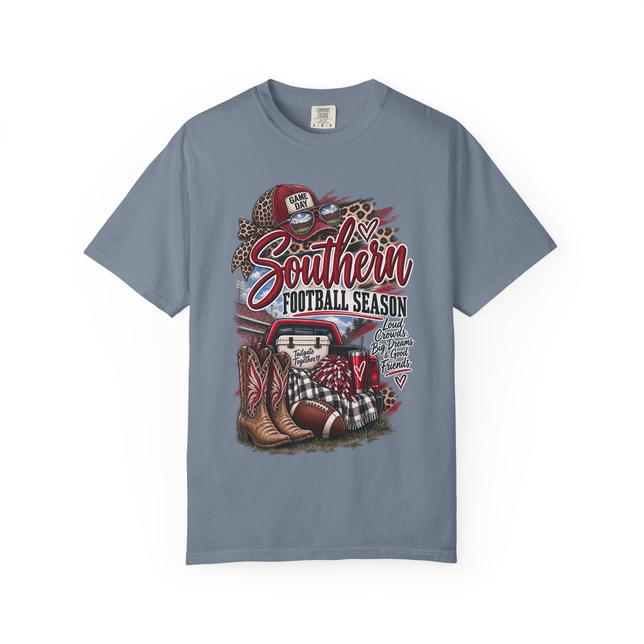 Southern Football Season T-Shirt — Vintage Truck, Cowboy Boots & Helmet Tailgate Tee