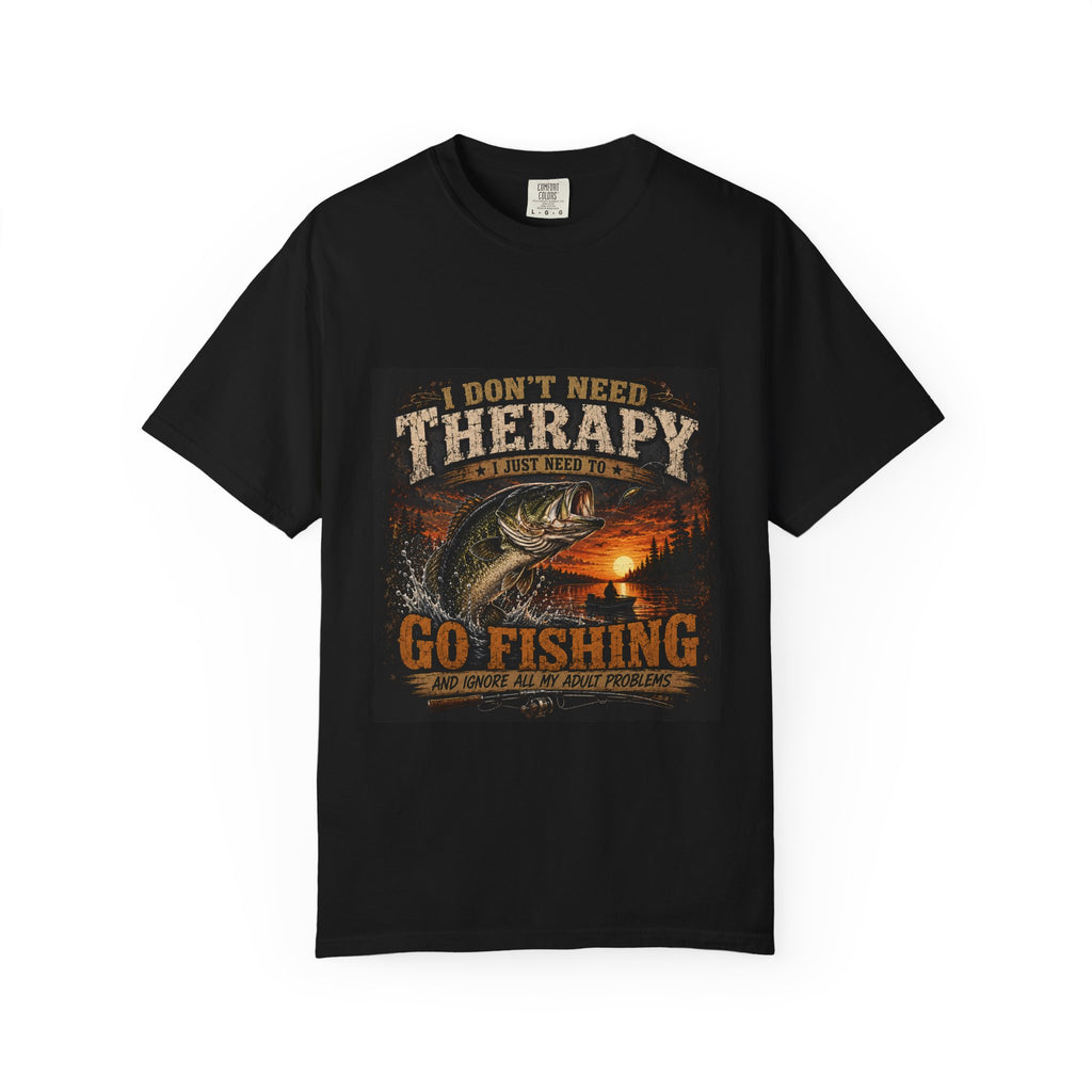 Fishing Therapy T-Shirt — “I Don’t Need Therapy, I Just Need To Go Fishing” Fishing Graphic Tee