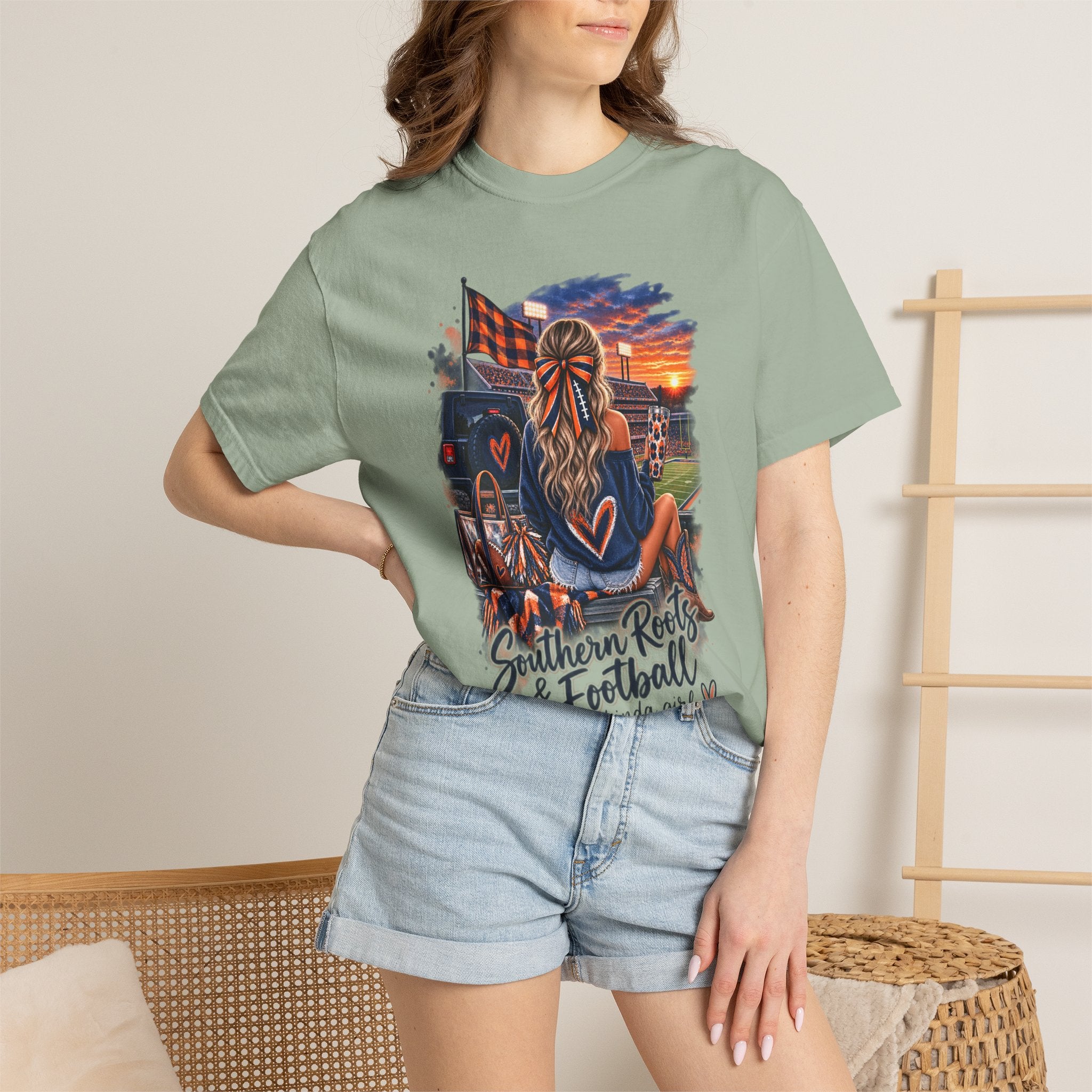 Southern Roots & Football T-Shirt — Tailgate Mom Graphic Tee