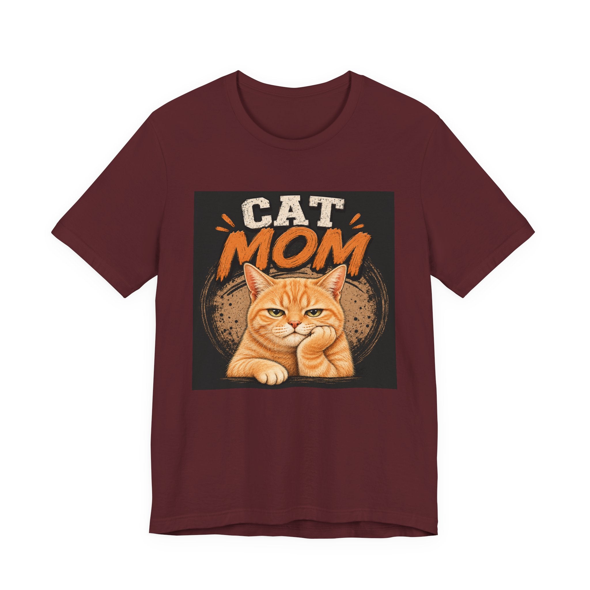 Cat Mom T-Shirt — Cute Orange Cat Graphic Tee for Cat Lovers