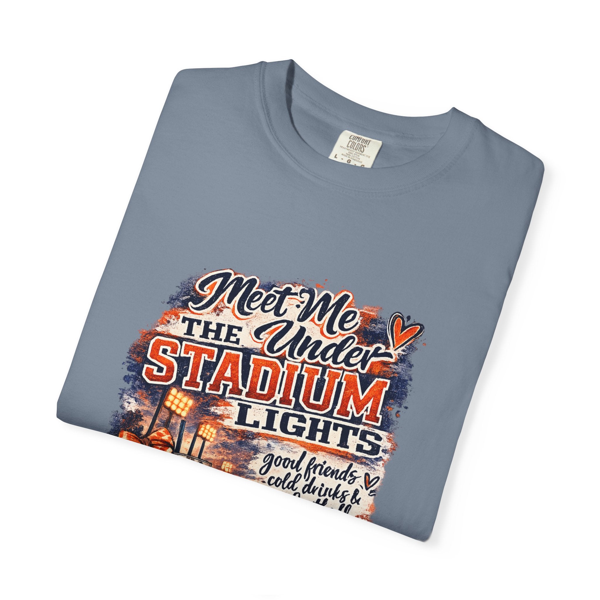 Stadium Lights Football Graphic T-Shirt — "Meet Me Under the Stadium Lights"