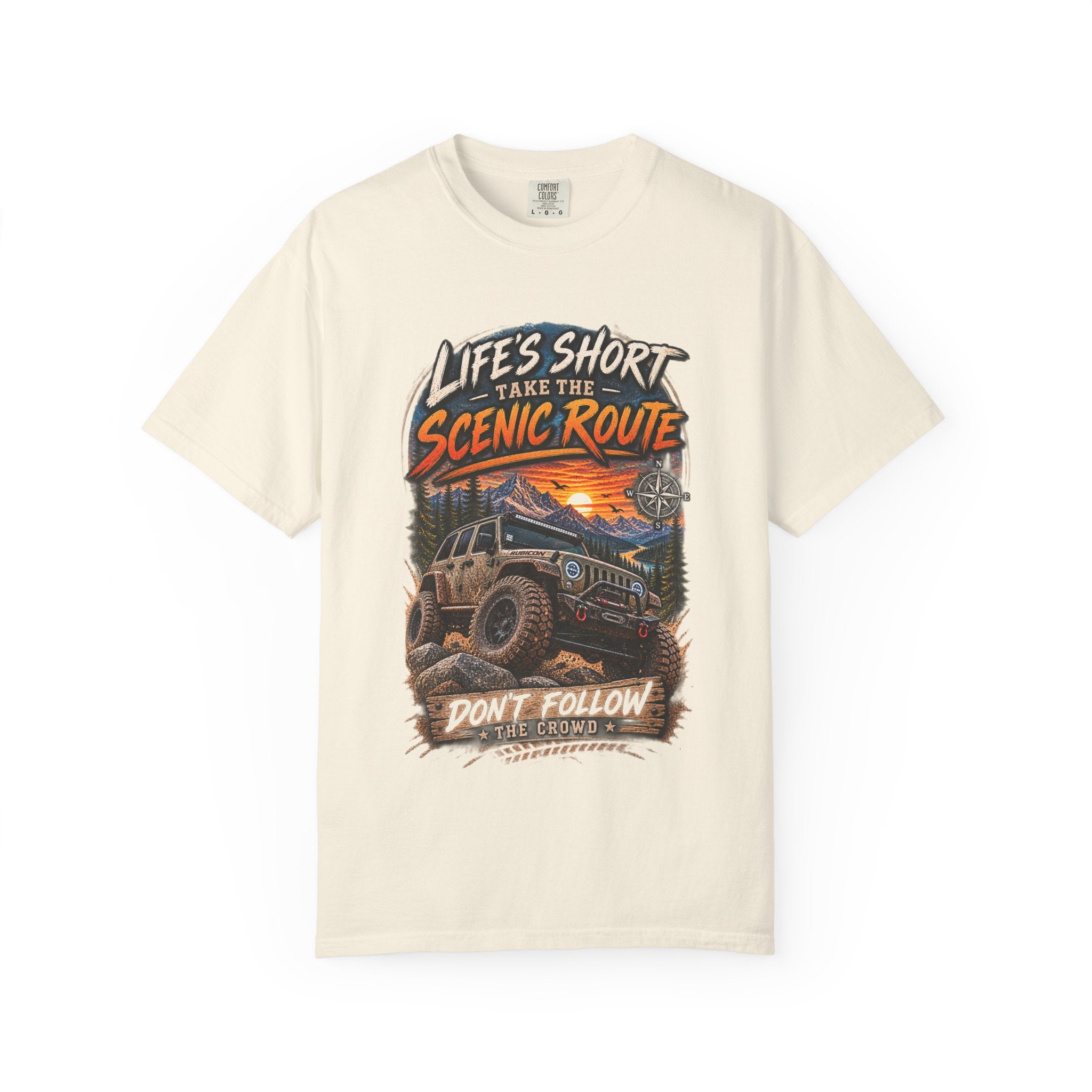 Scenic Route Off-Road T-Shirt — "Life's Short, Take the Scenic Route" Jeep Adventure Tee