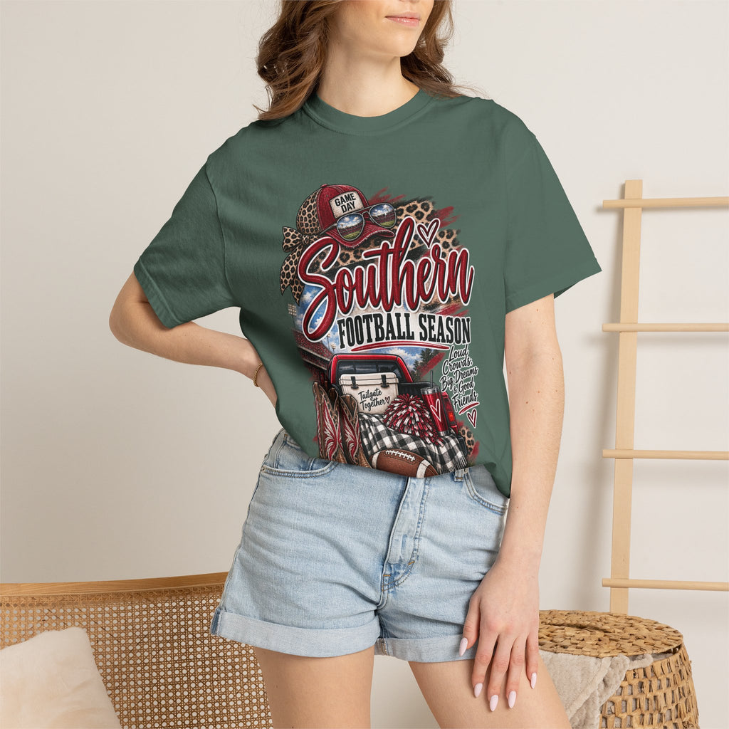Southern Football Season T-Shirt — Vintage Truck, Cowboy Boots & Helmet Tailgate Tee