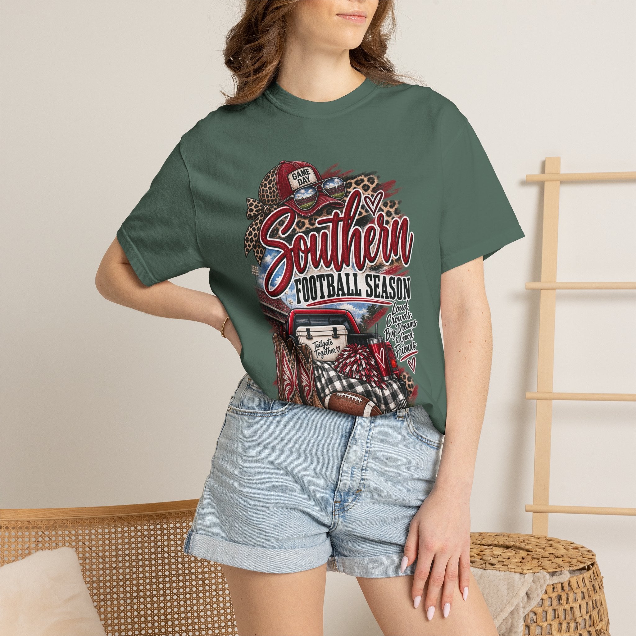 Southern Football Season T-Shirt — Vintage Truck, Cowboy Boots & Helmet Tailgate Tee