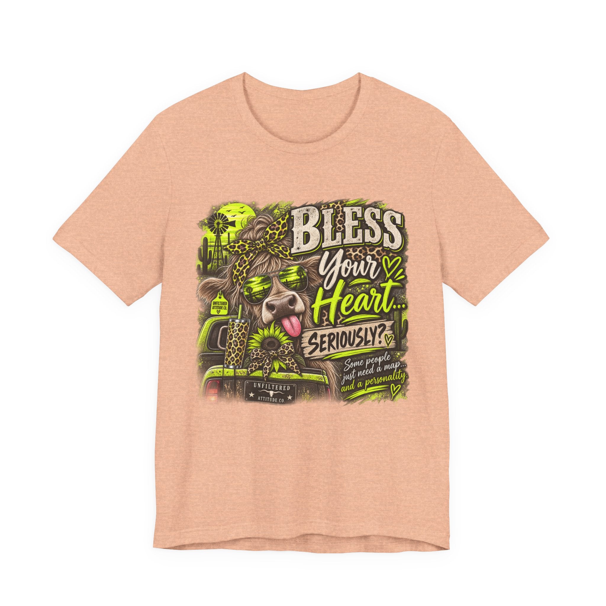 T‑Shirt — "Bless Your Heart... Seriously?" Cow Graphic Tee
