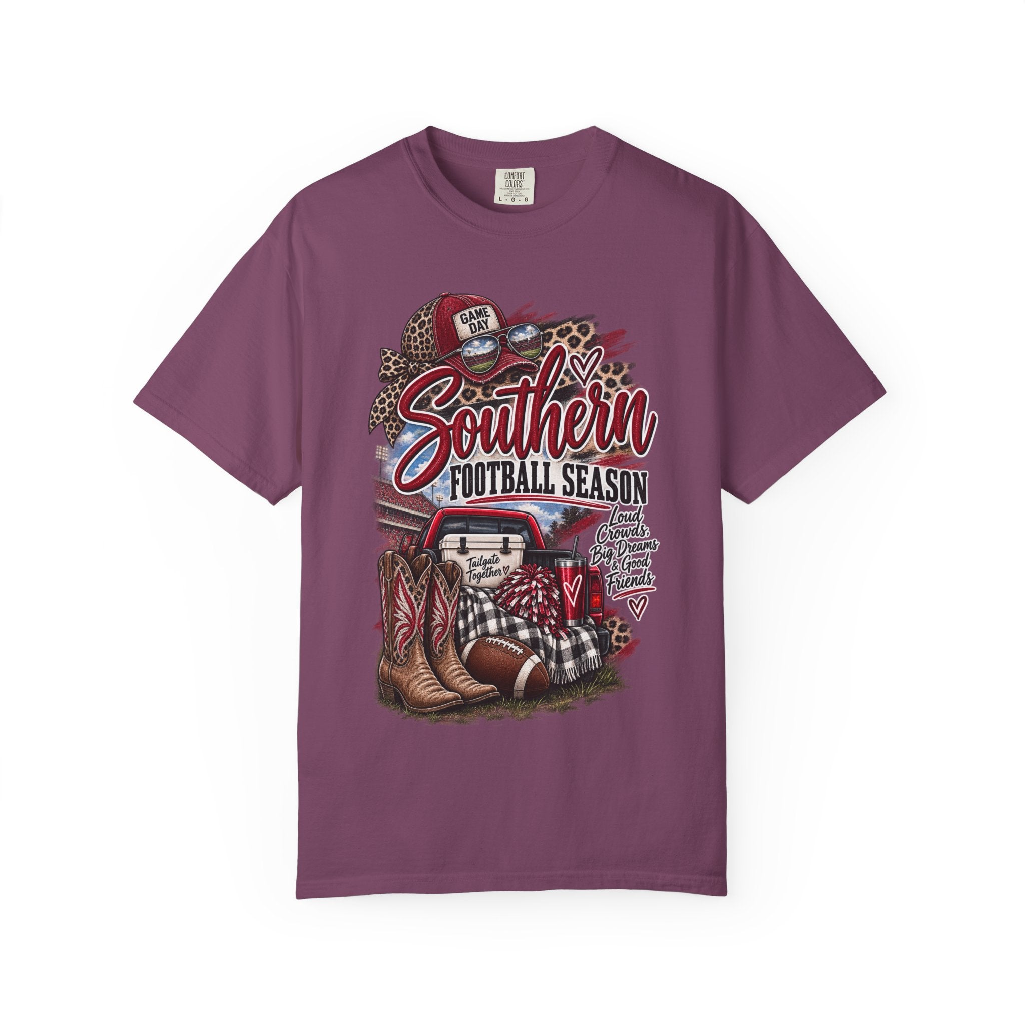 Southern Football Season T-Shirt — Vintage Truck, Cowboy Boots & Helmet Tailgate Tee