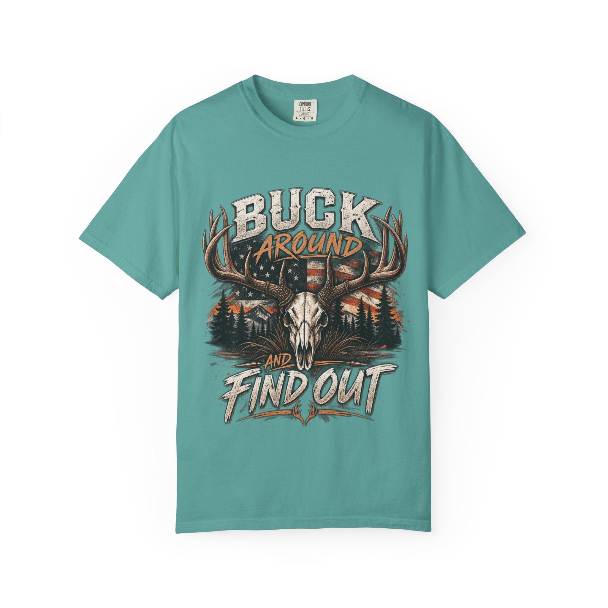 Buck Around And Find Out T-Shirt — Vintage Deer Skull Hunting Tee
