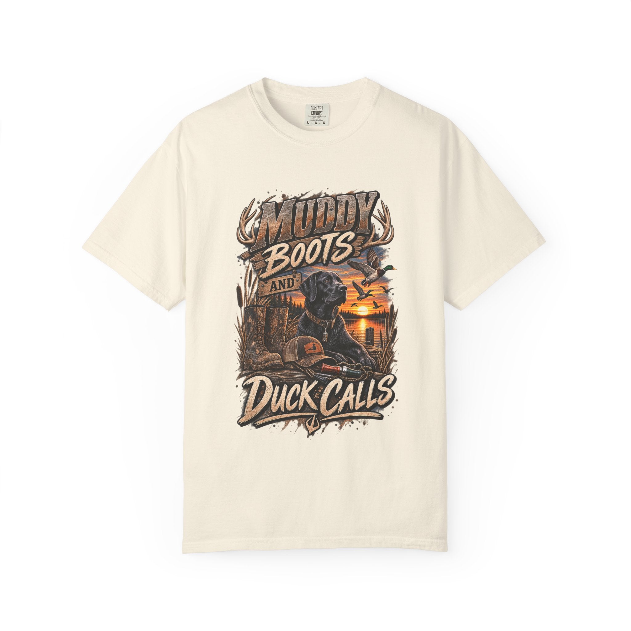 Duck Hunting T-Shirt — "Muddy Boots and Duck Calls" Graphic Tee for Hunters