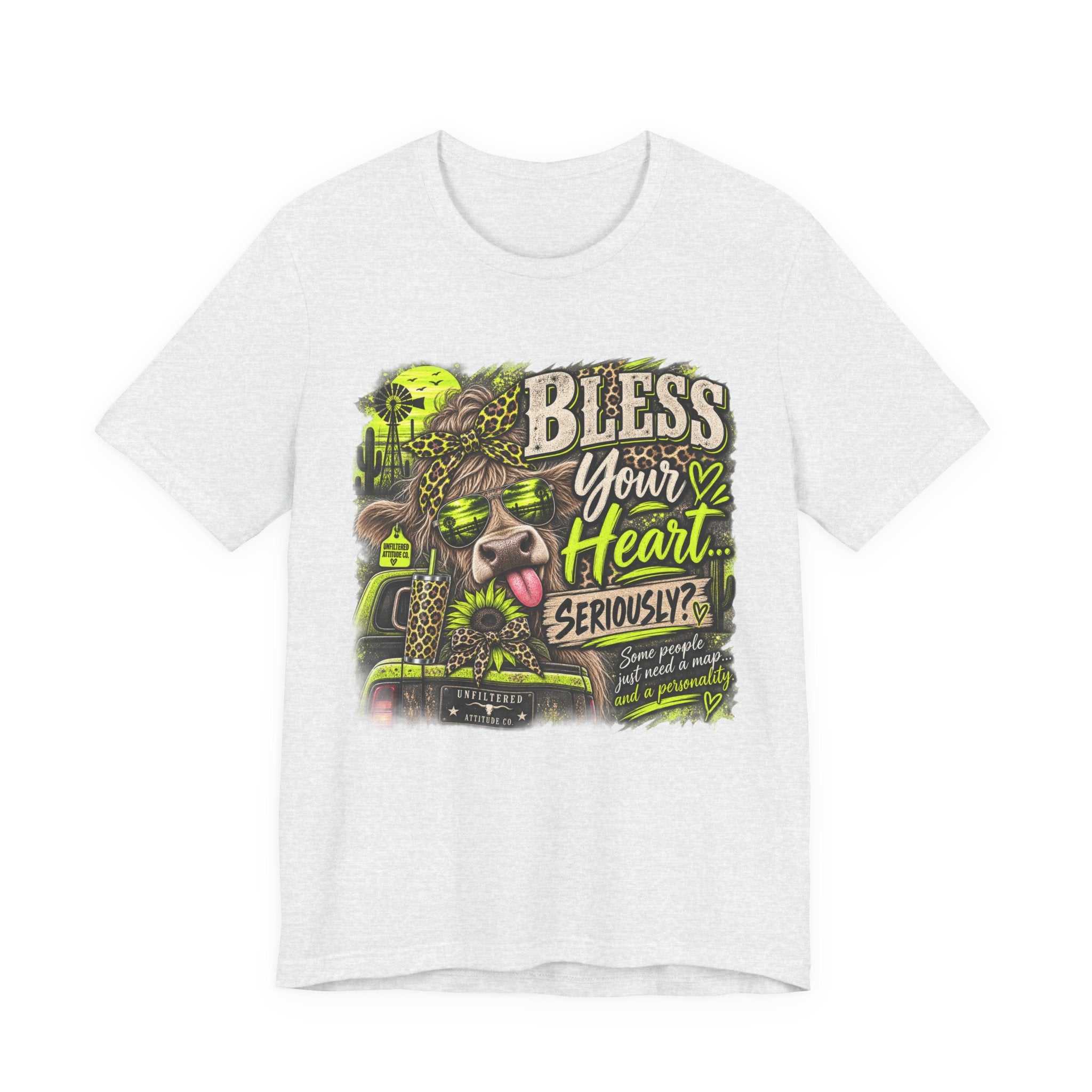 T‑Shirt — "Bless Your Heart... Seriously?" Cow Graphic Tee