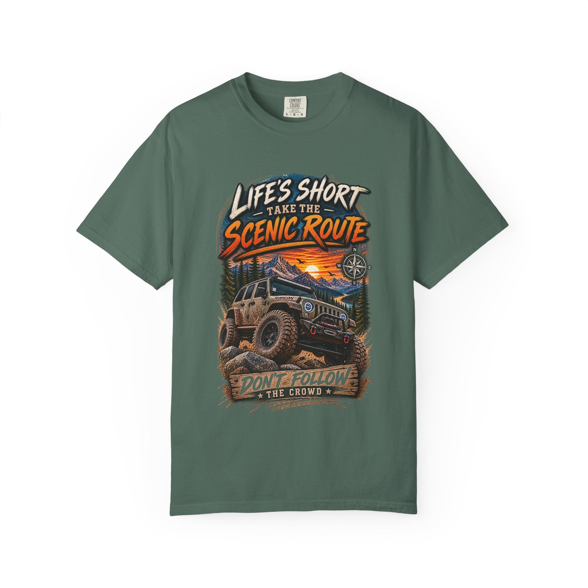 Scenic Route Off-Road T-Shirt — "Life's Short, Take the Scenic Route" Jeep Adventure Tee