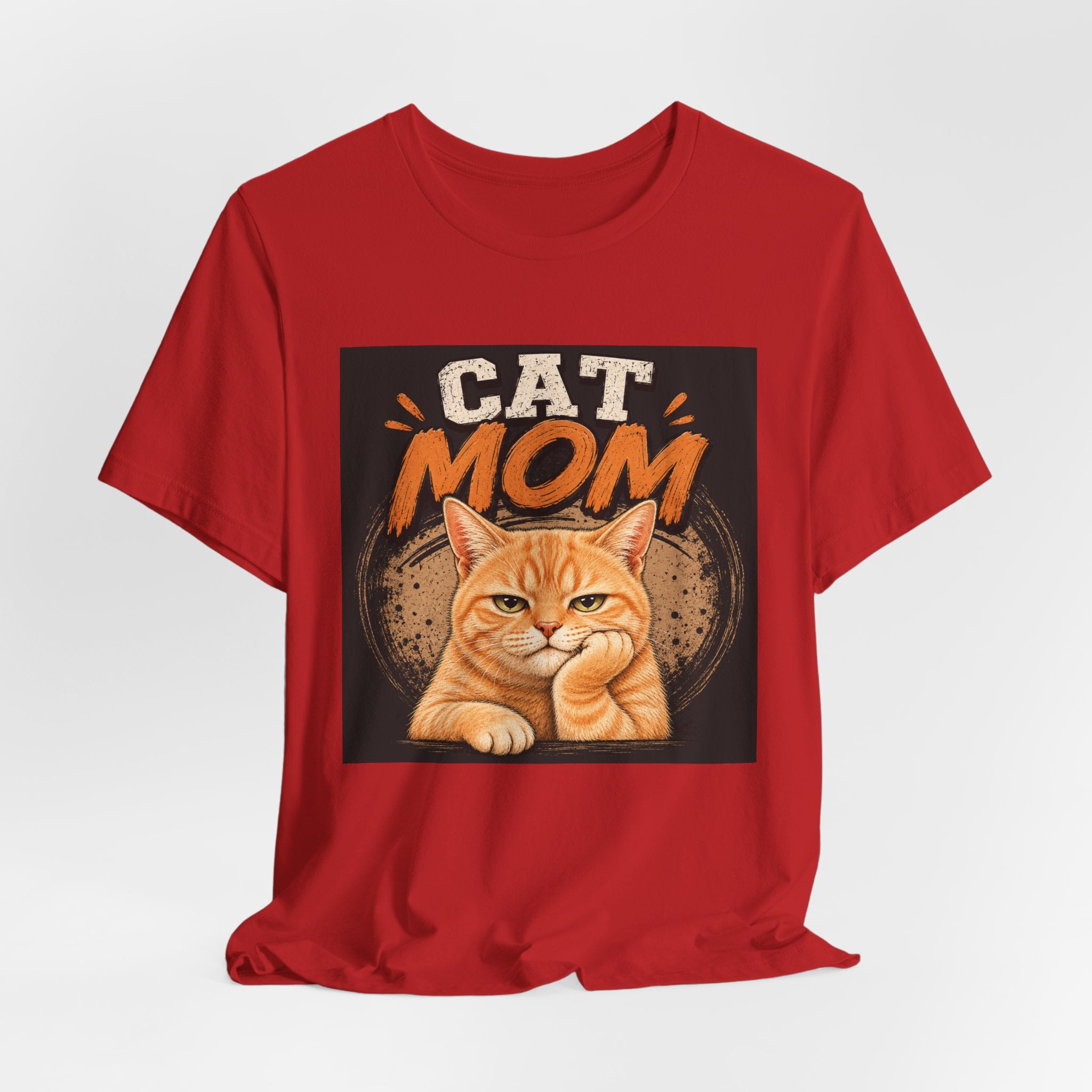 Cat Mom T-Shirt — Cute Orange Cat Graphic Tee for Cat Lovers