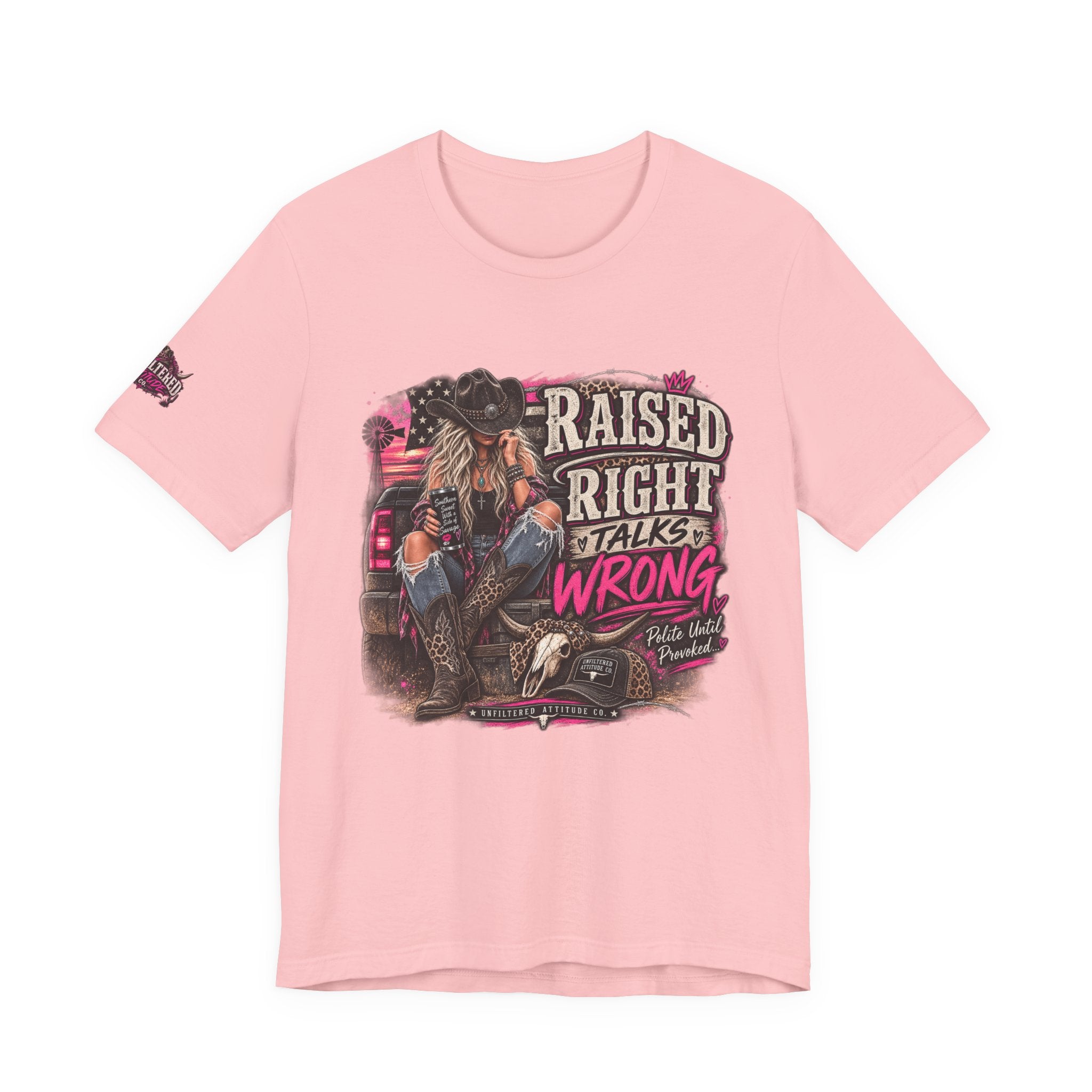 Raised Right Talks Wrong Graphic Tee — Country Cowgirl Western Shirt