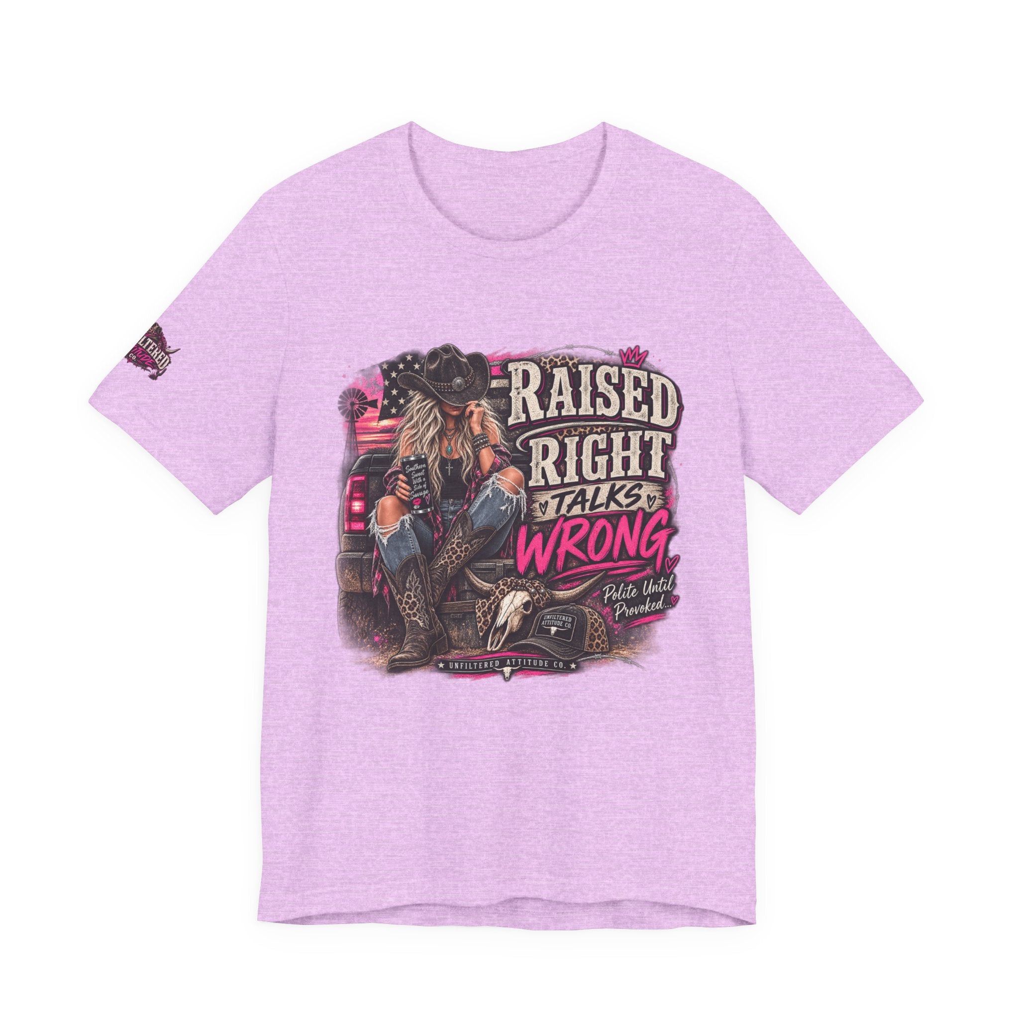 Raised Right Talks Wrong Graphic Tee — Country Cowgirl Western Shirt