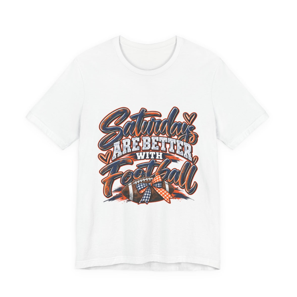 Saturdays Are Better With Football T-Shirt – Navy & Orange Game Day Tee