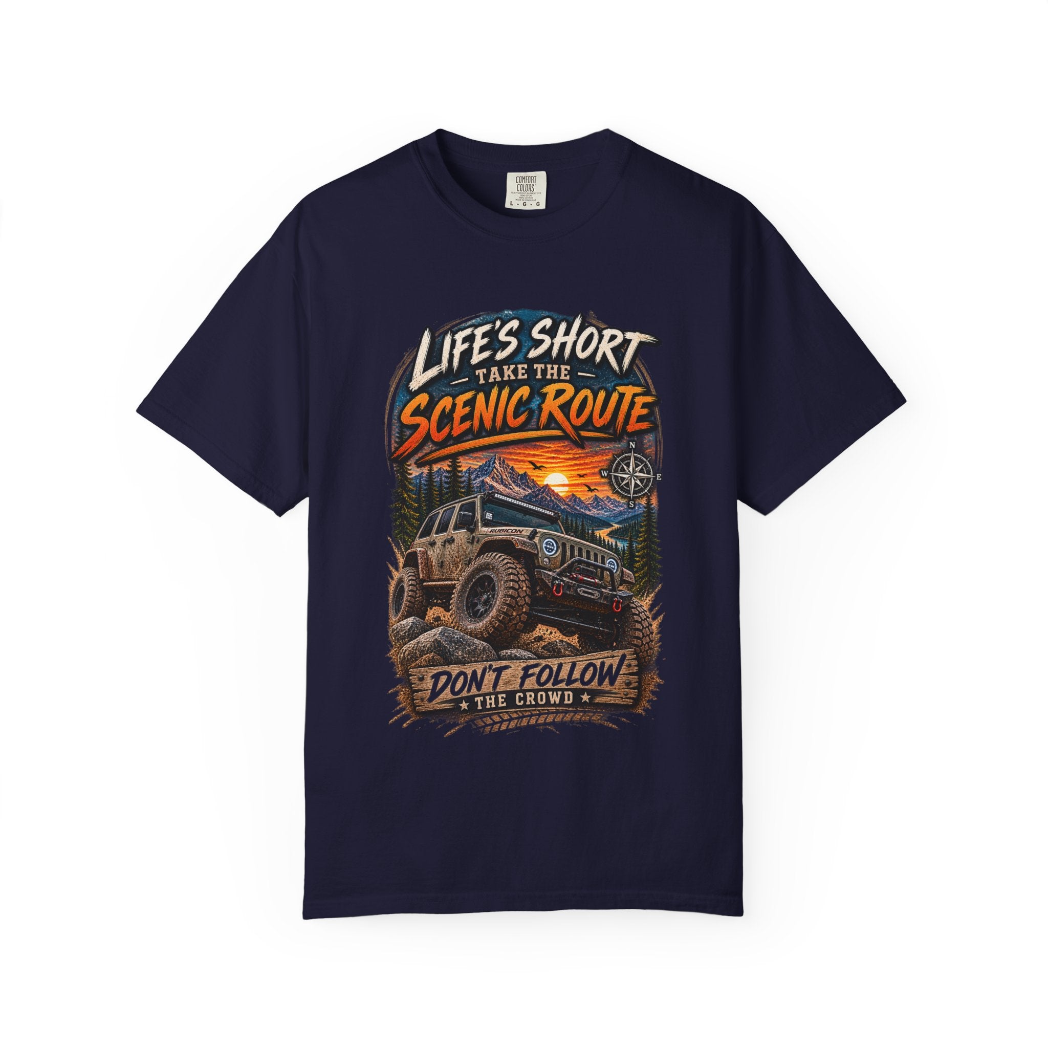 Scenic Route Off-Road T-Shirt — "Life's Short, Take the Scenic Route" Jeep Adventure Tee