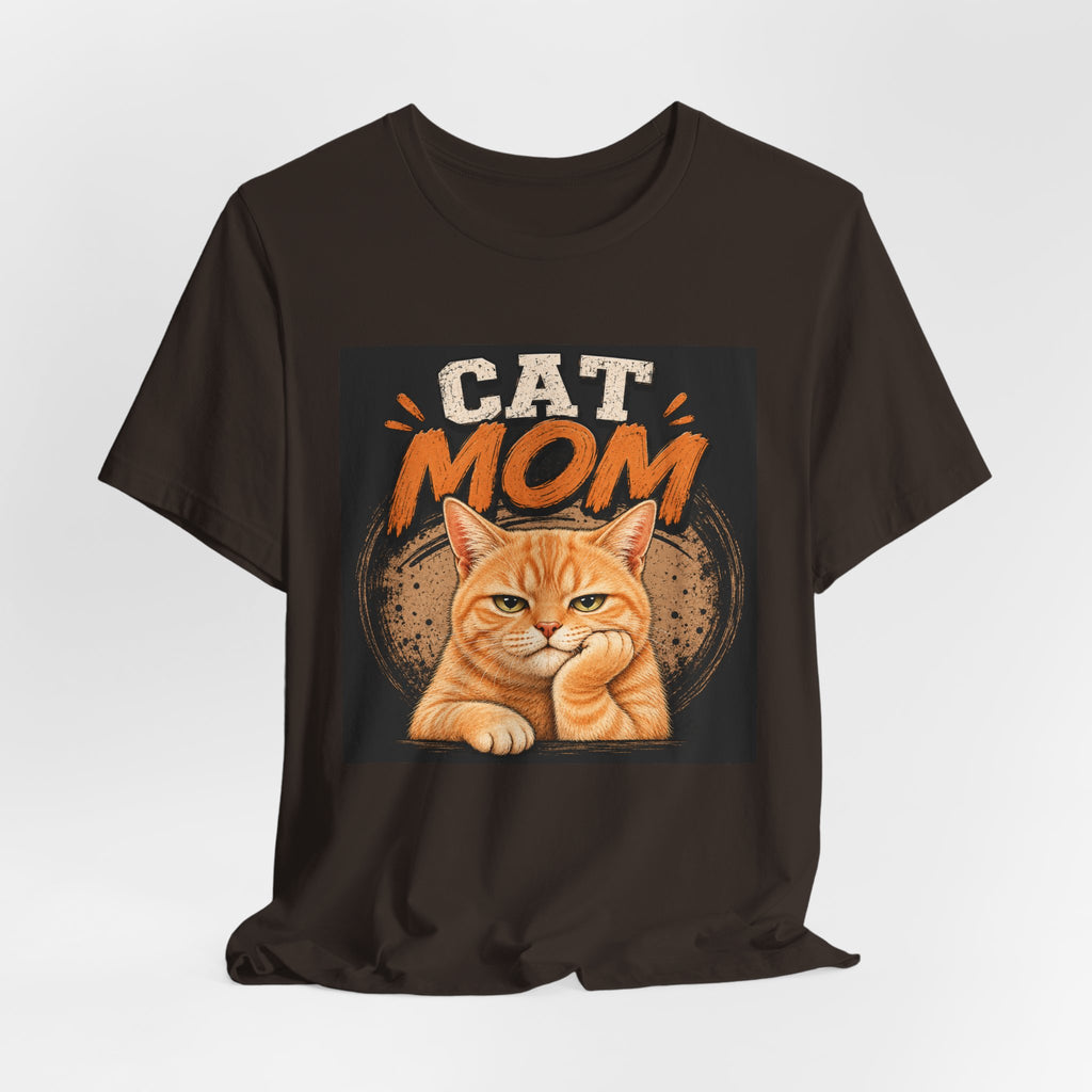 Cat Mom T-Shirt — Cute Orange Cat Graphic Tee for Cat Lovers