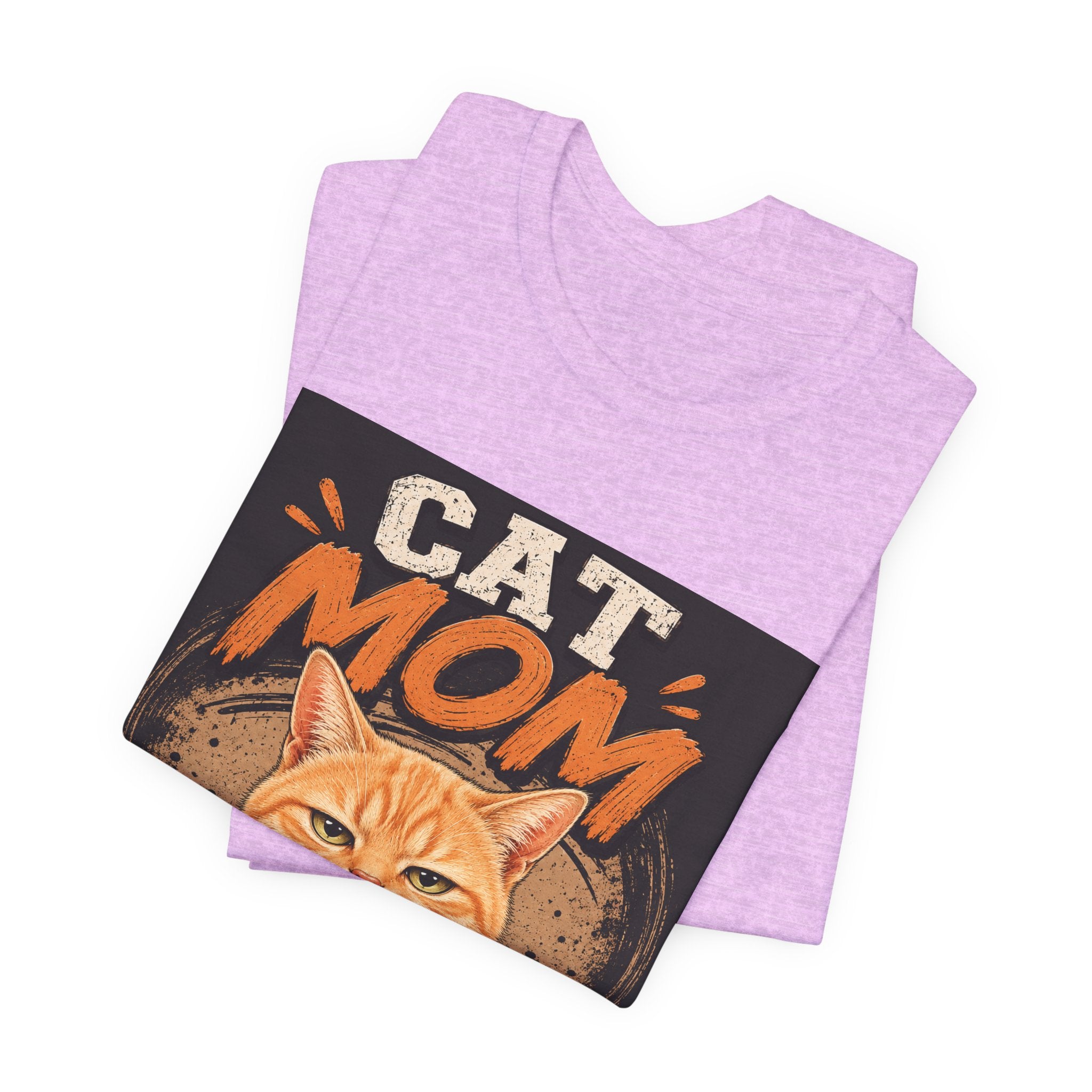 Cat Mom T-Shirt — Cute Orange Cat Graphic Tee for Cat Lovers