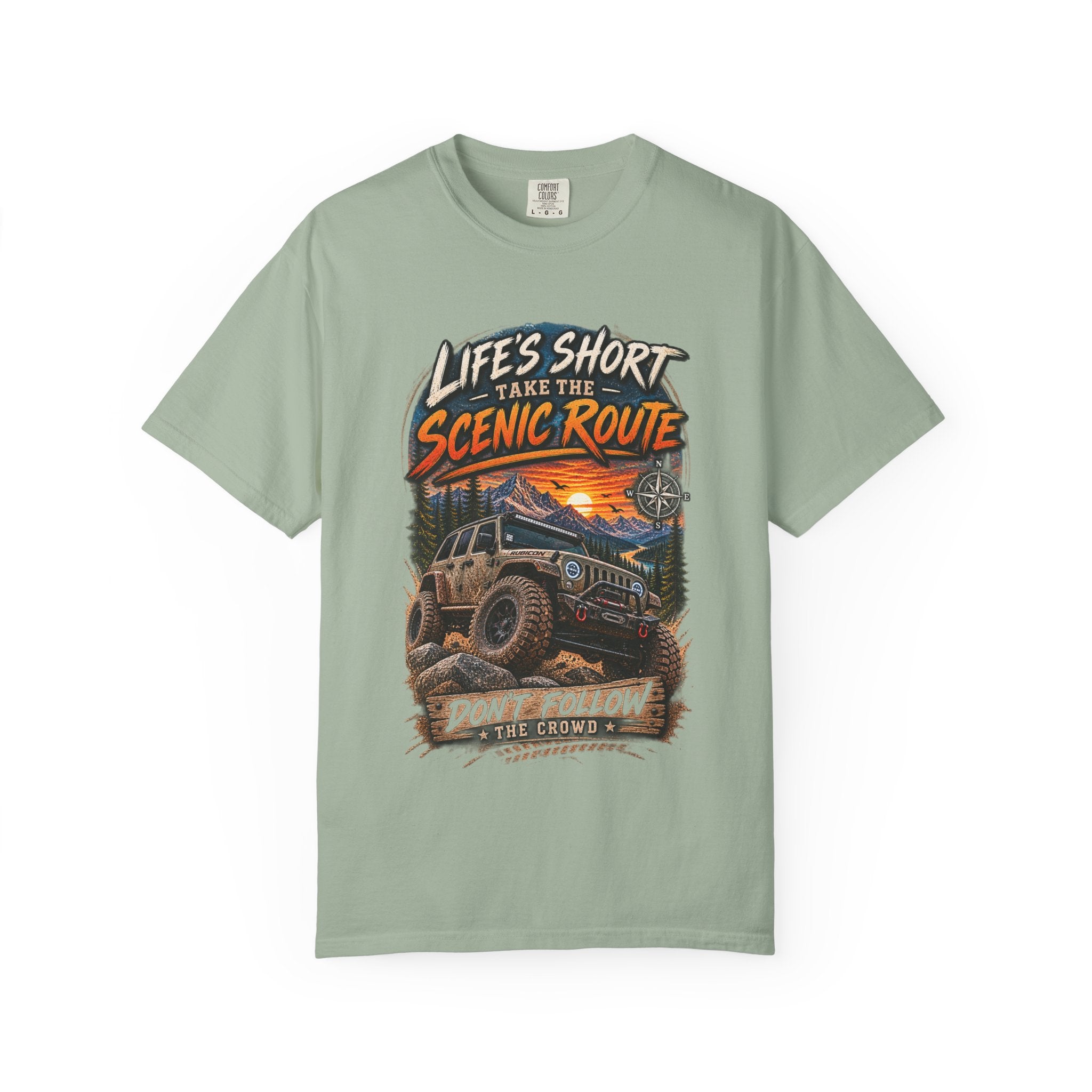 Scenic Route Off-Road T-Shirt — "Life's Short, Take the Scenic Route" Jeep Adventure Tee