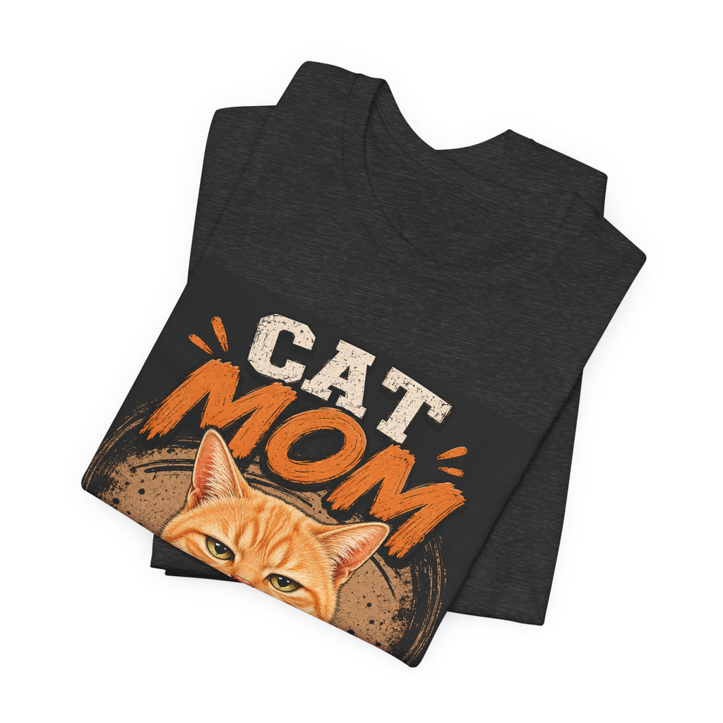 Cat Mom T-Shirt — Cute Orange Cat Graphic Tee for Cat Lovers