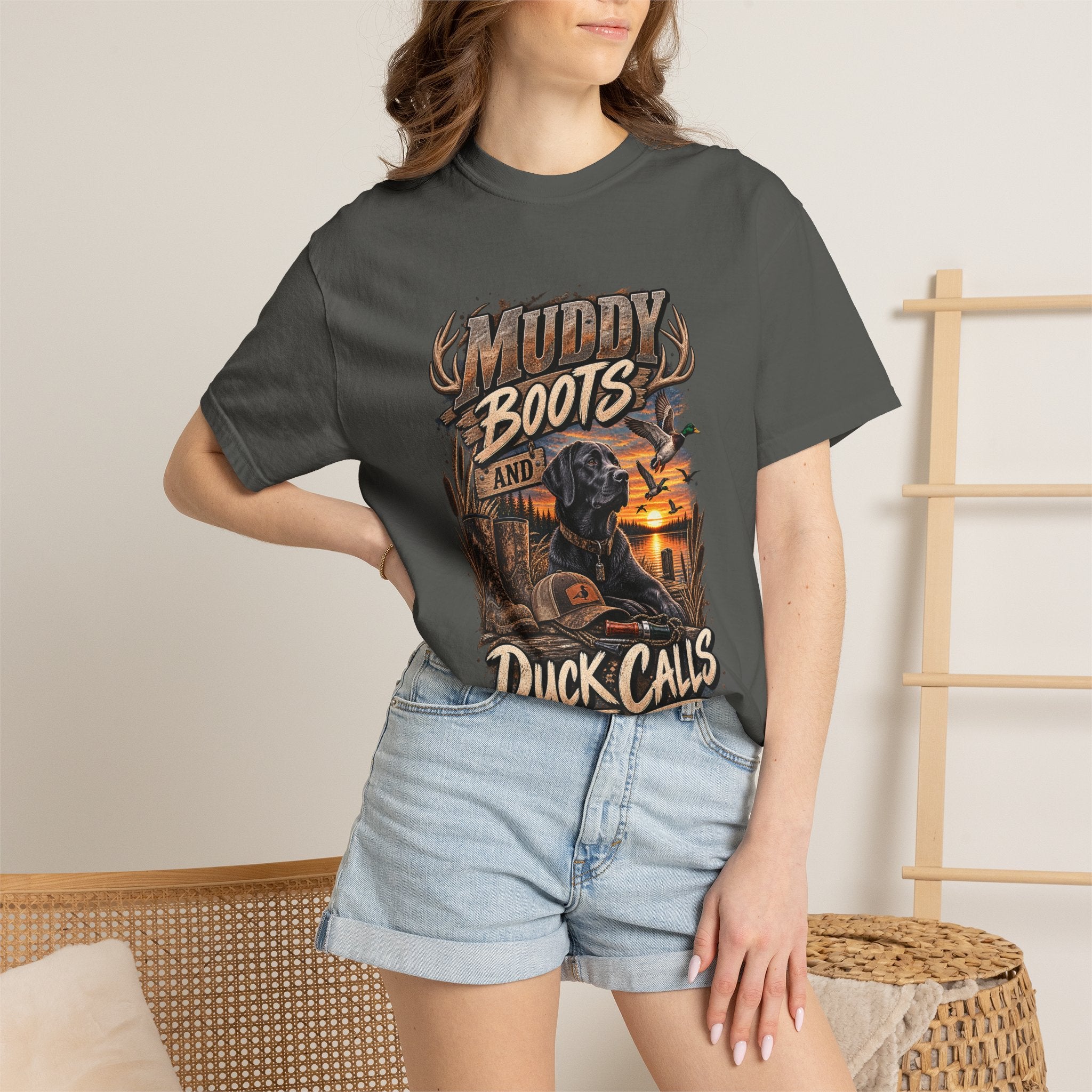 Duck Hunting T-Shirt — "Muddy Boots and Duck Calls" Graphic Tee for Hunters