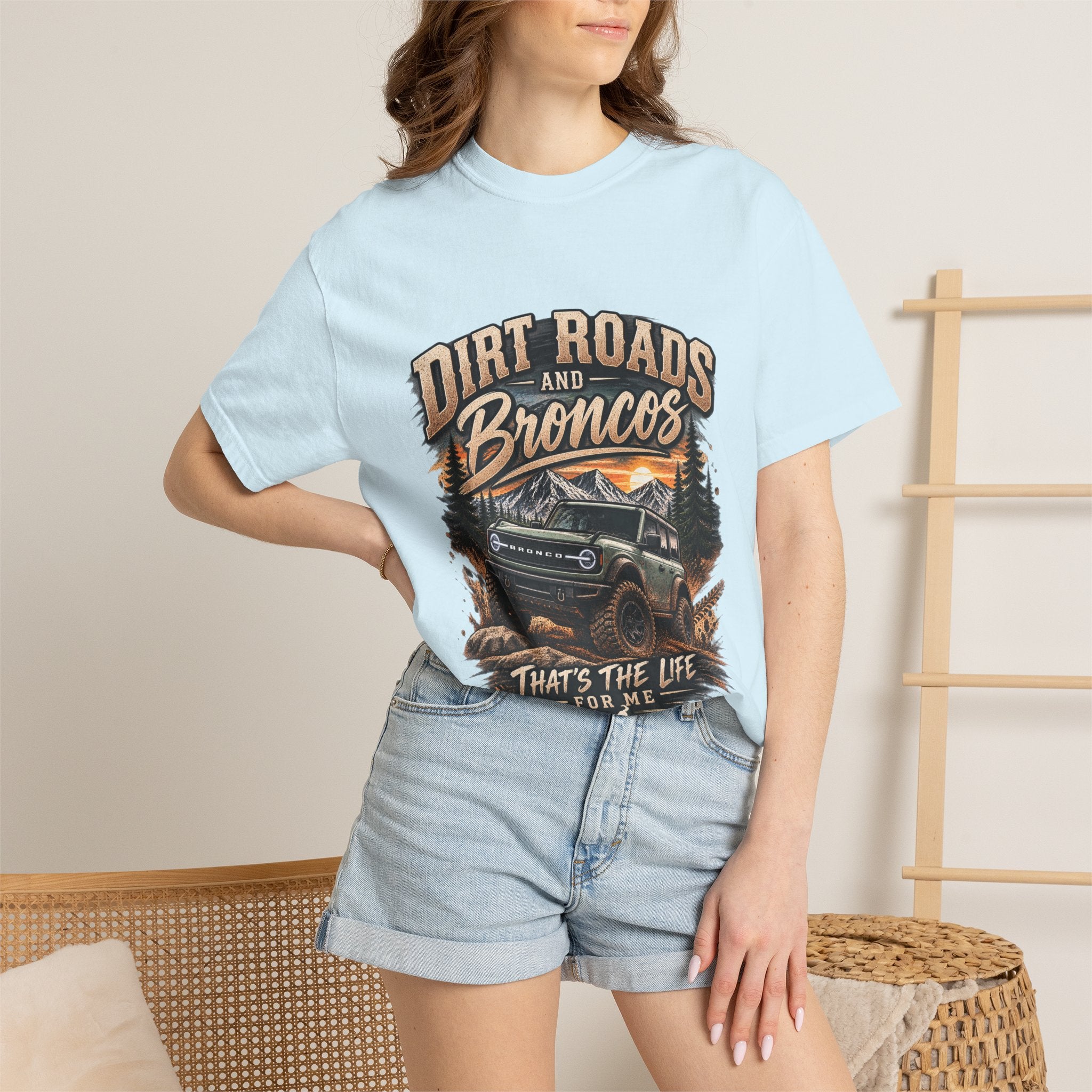Bronco Off-Road T-Shirt — "Dirt Roads and Broncos" Adventure Tee
