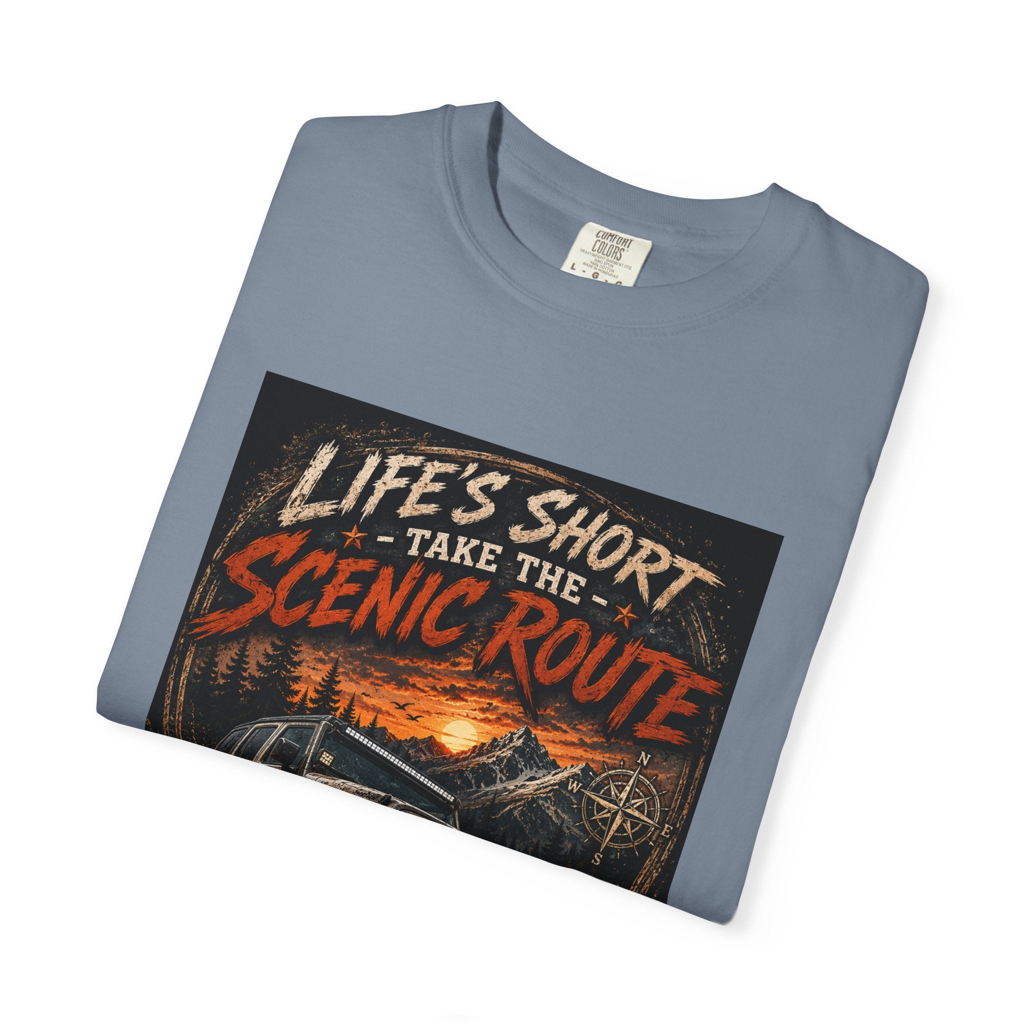 Off-Road Scenic Route T-Shirt — "Life’s Short, Take the Scenic Route" Adventure Tee