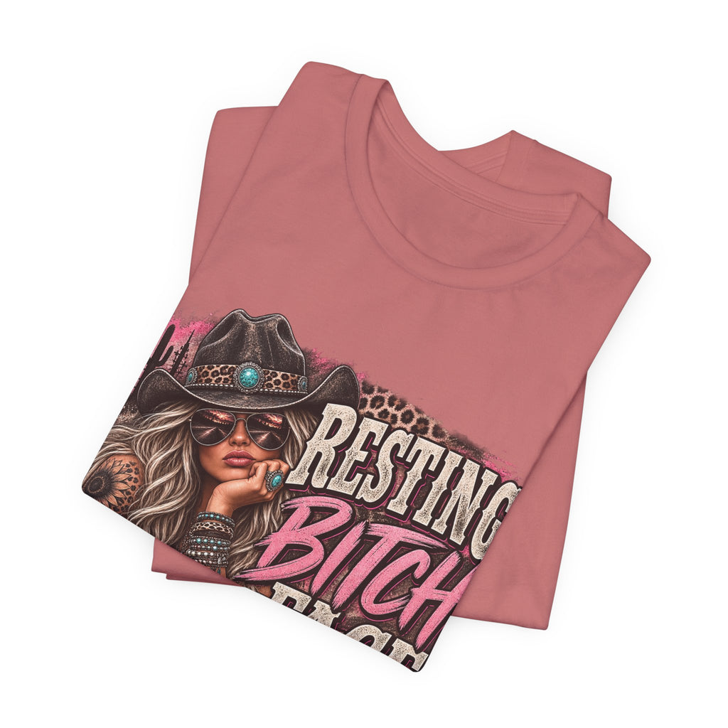 Resting Bitch Face Cowboy Tee — Funny Western Graphic T-Shirt