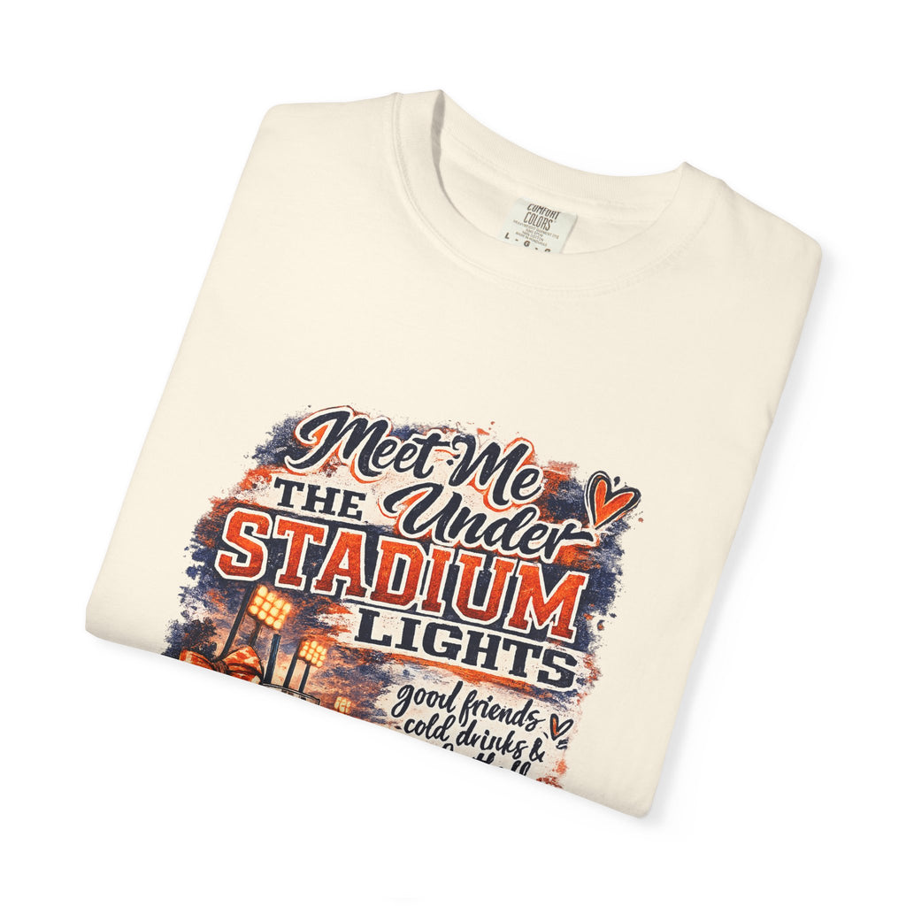 Stadium Lights Football Graphic T-Shirt — "Meet Me Under the Stadium Lights"