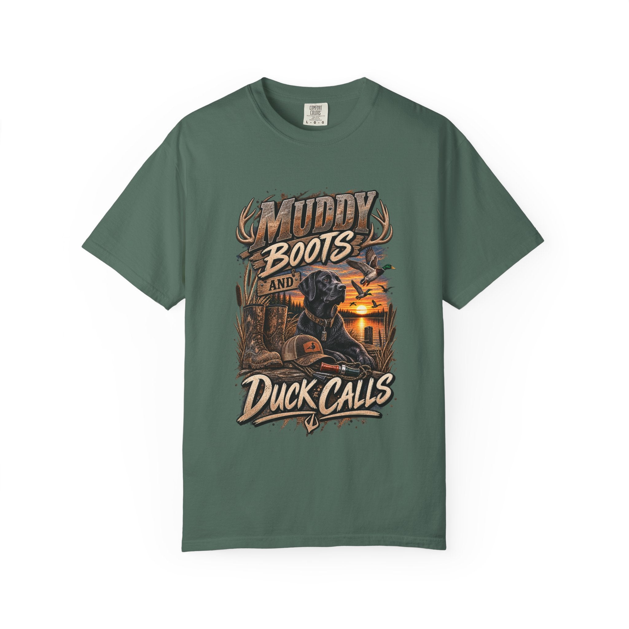 Duck Hunting T-Shirt — "Muddy Boots and Duck Calls" Graphic Tee for Hunters