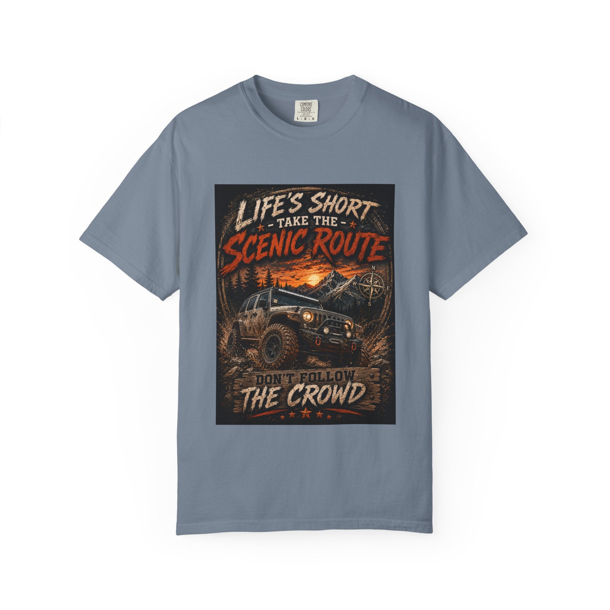 Off-Road Scenic Route T-Shirt — "Life’s Short, Take the Scenic Route" Adventure Tee
