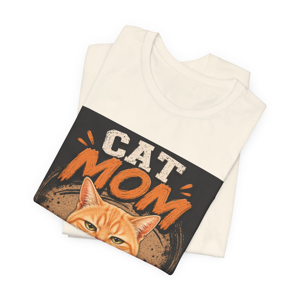 Cat Mom T-Shirt — Cute Orange Cat Graphic Tee for Cat Lovers