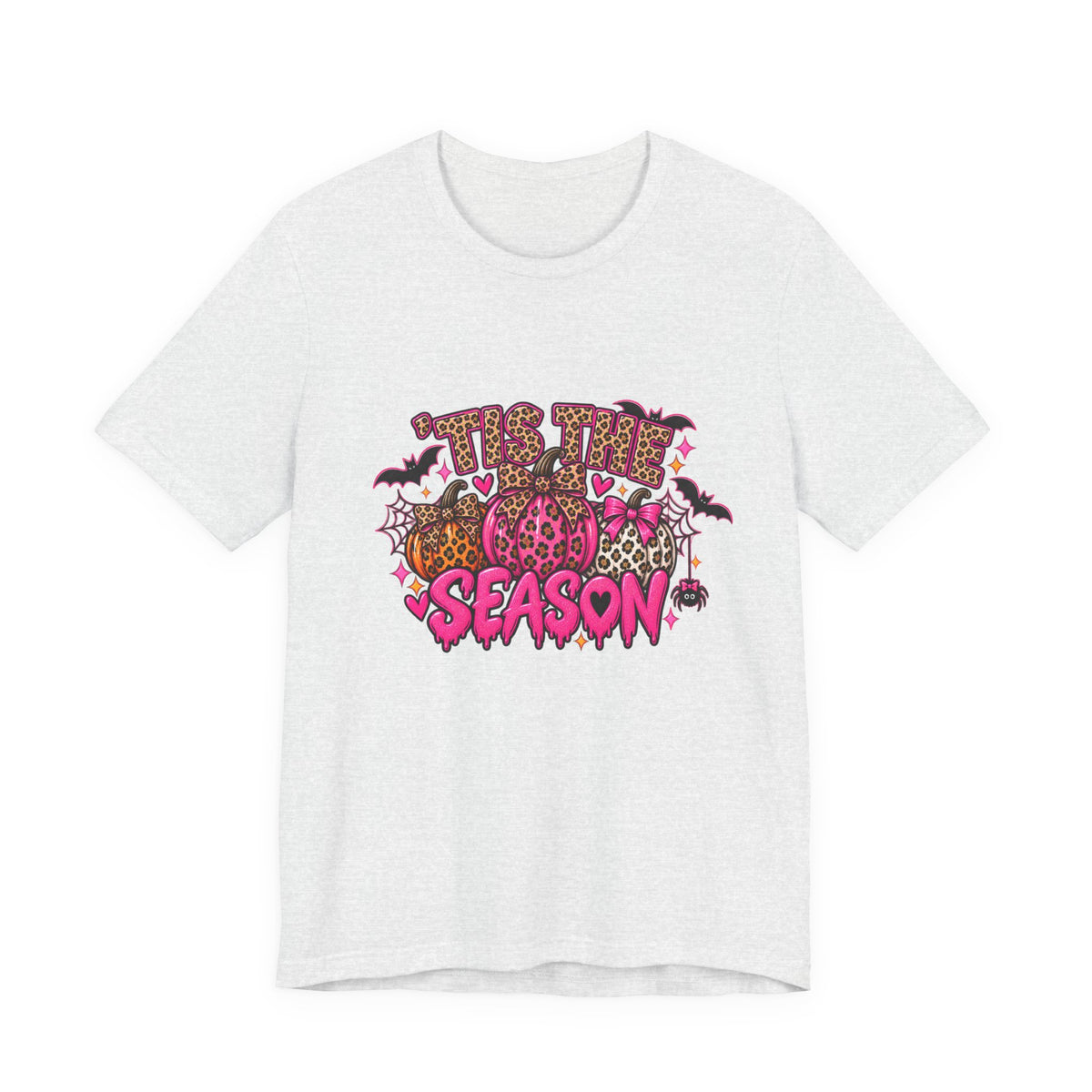 ’Tis the Season – Leopard Print Pumpkin Halloween Graphic Tee