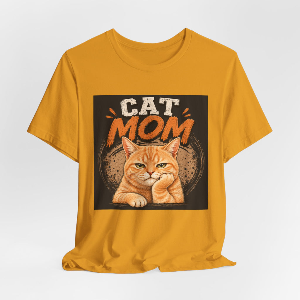 Cat Mom T-Shirt — Cute Orange Cat Graphic Tee for Cat Lovers