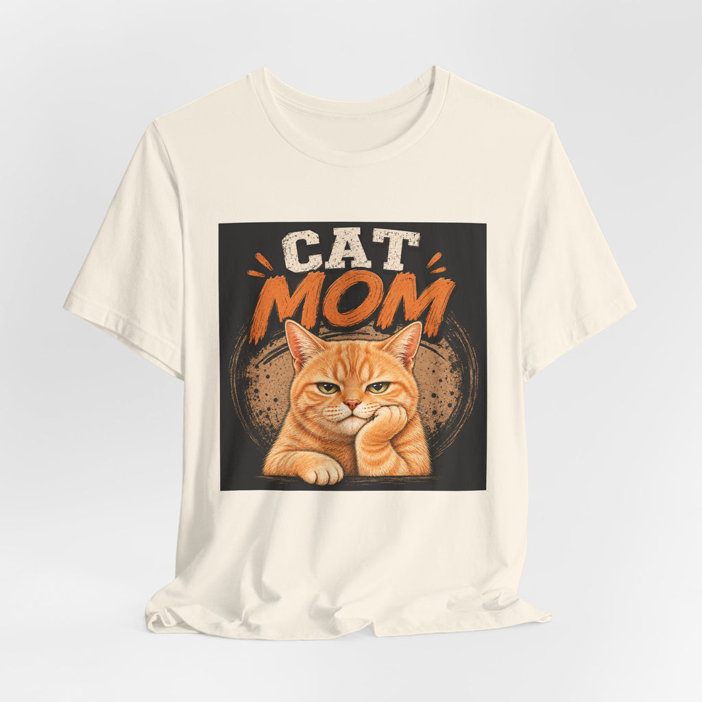 Cat Mom T-Shirt — Cute Orange Cat Graphic Tee for Cat Lovers
