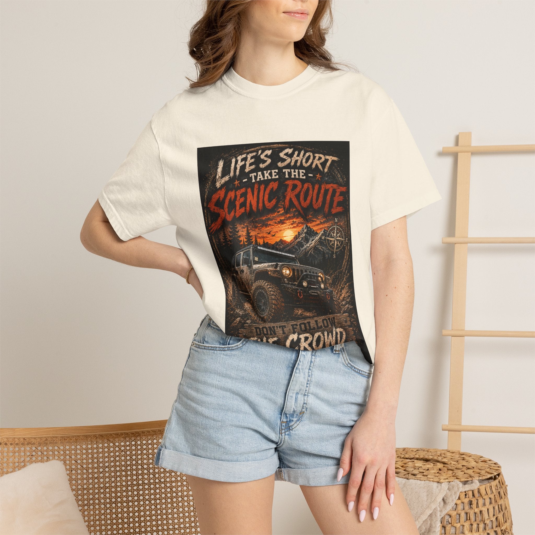 Off-Road Scenic Route T-Shirt — "Life’s Short, Take the Scenic Route" Adventure Tee
