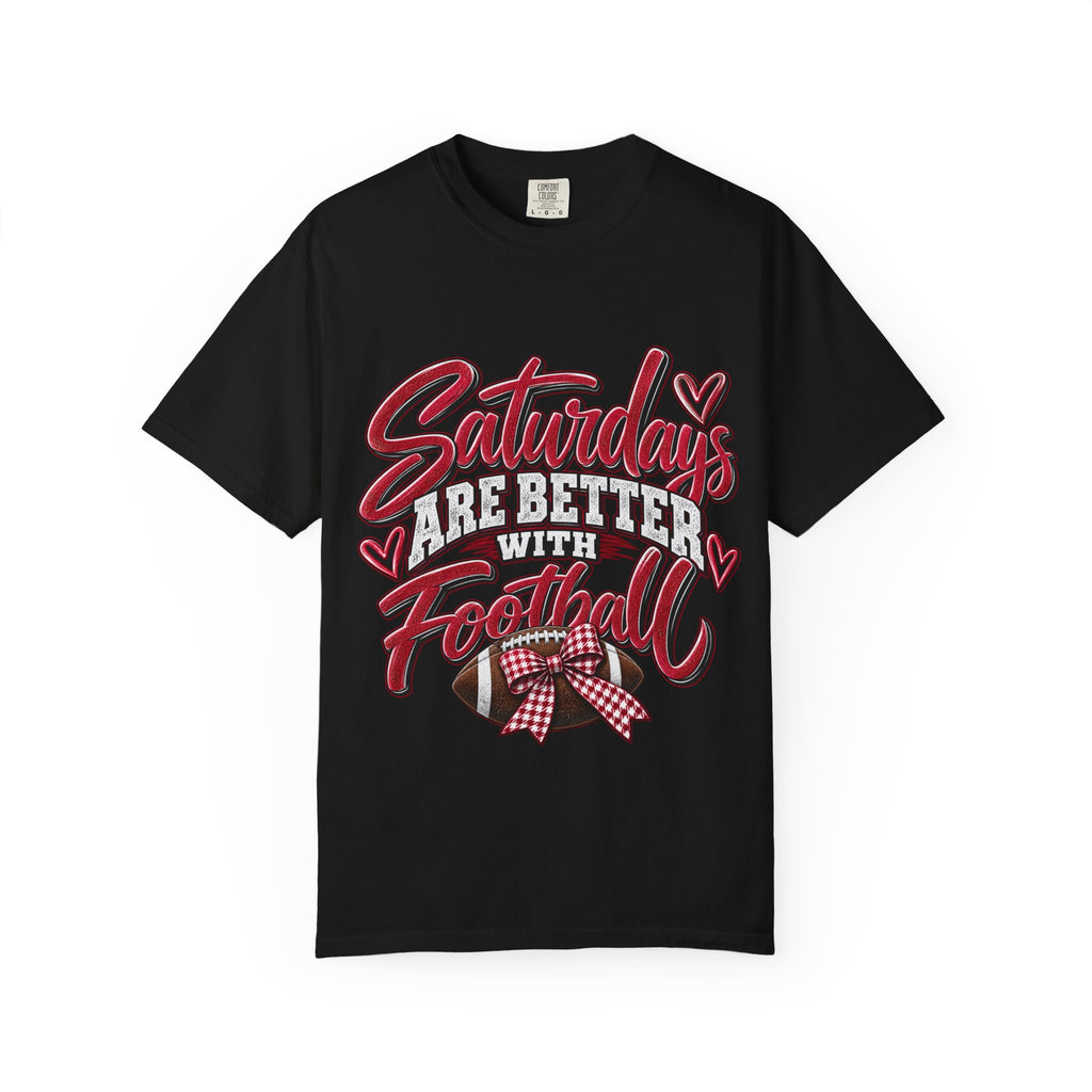 Saturdays Are Better With Football T-Shirt – Crimson & White Game Day Tee