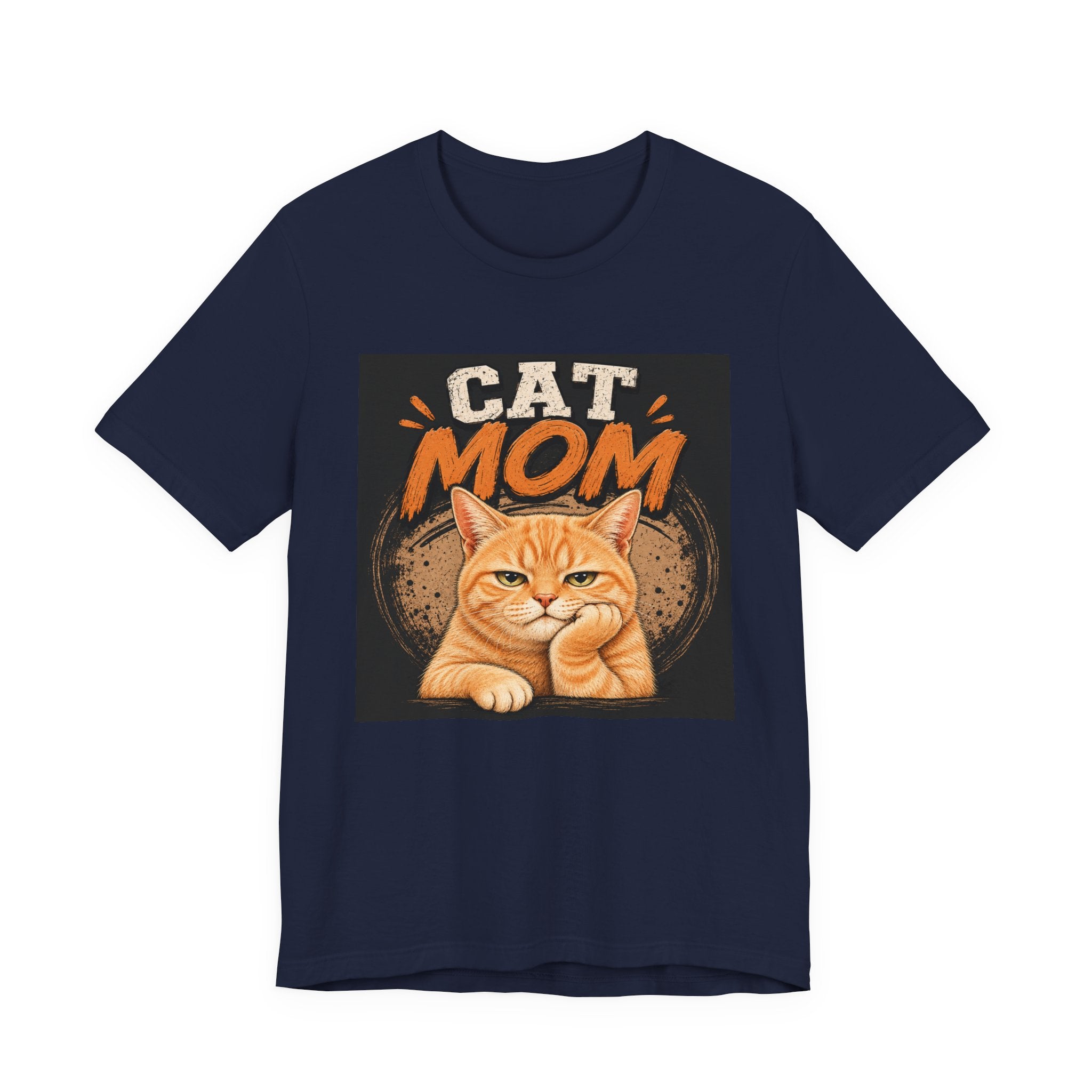 Cat Mom T-Shirt — Cute Orange Cat Graphic Tee for Cat Lovers