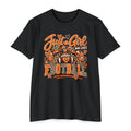 Just a Girl Who Loves Football – Orange & White Game Day Graphic Tee