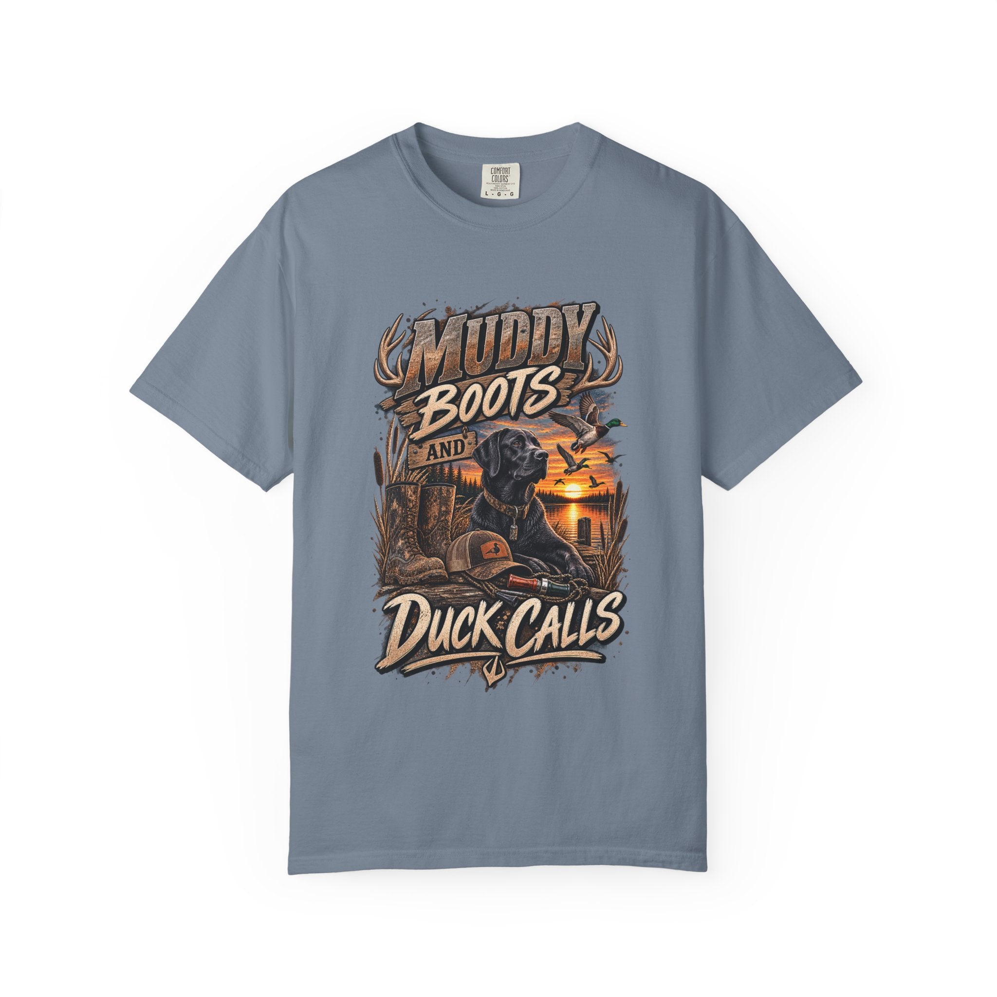 Duck Hunting T-Shirt — "Muddy Boots and Duck Calls" Graphic Tee for Hunters