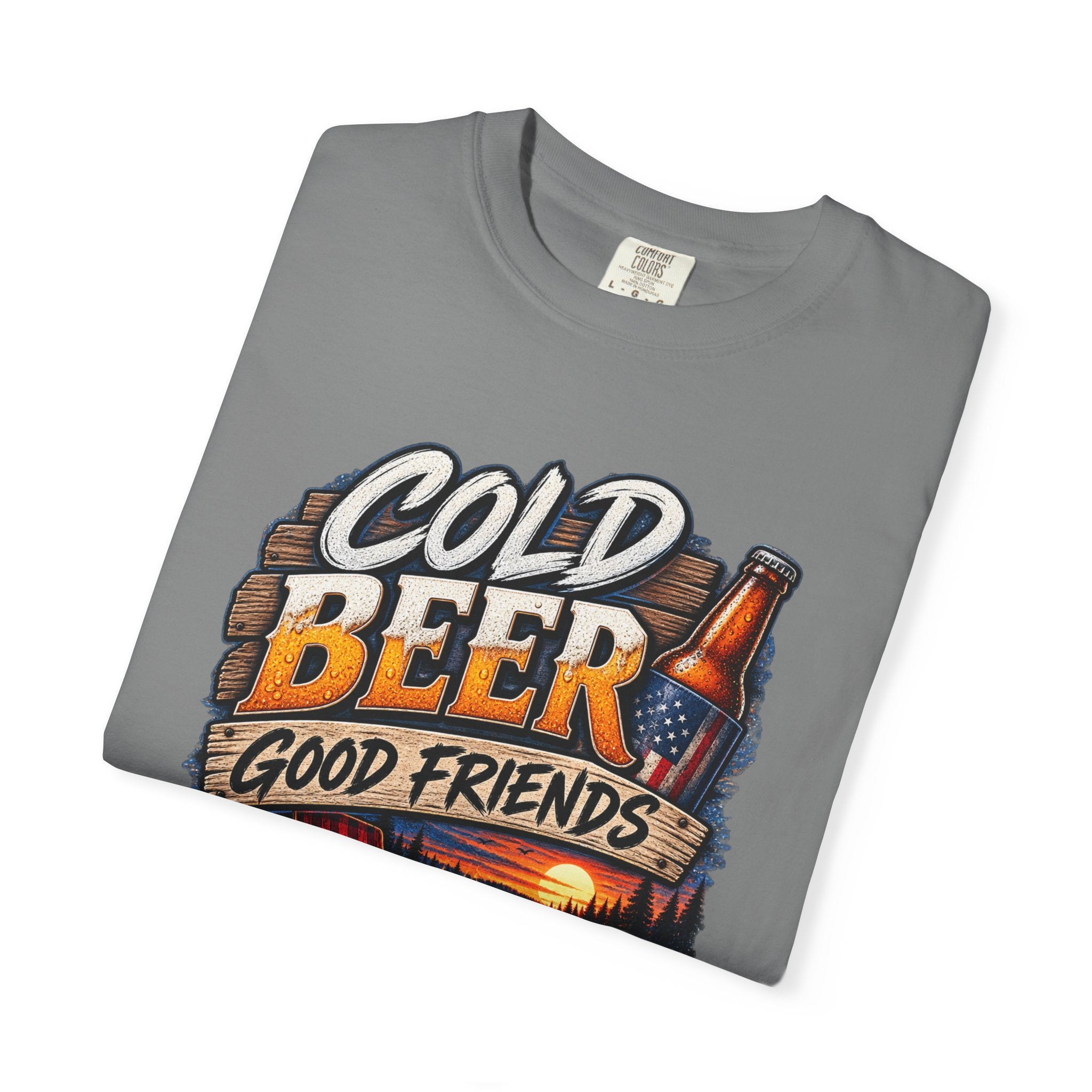 T-Shirt — "Cold Beer, Good Friends, Bad Decisions" Campfire Graphic Tee